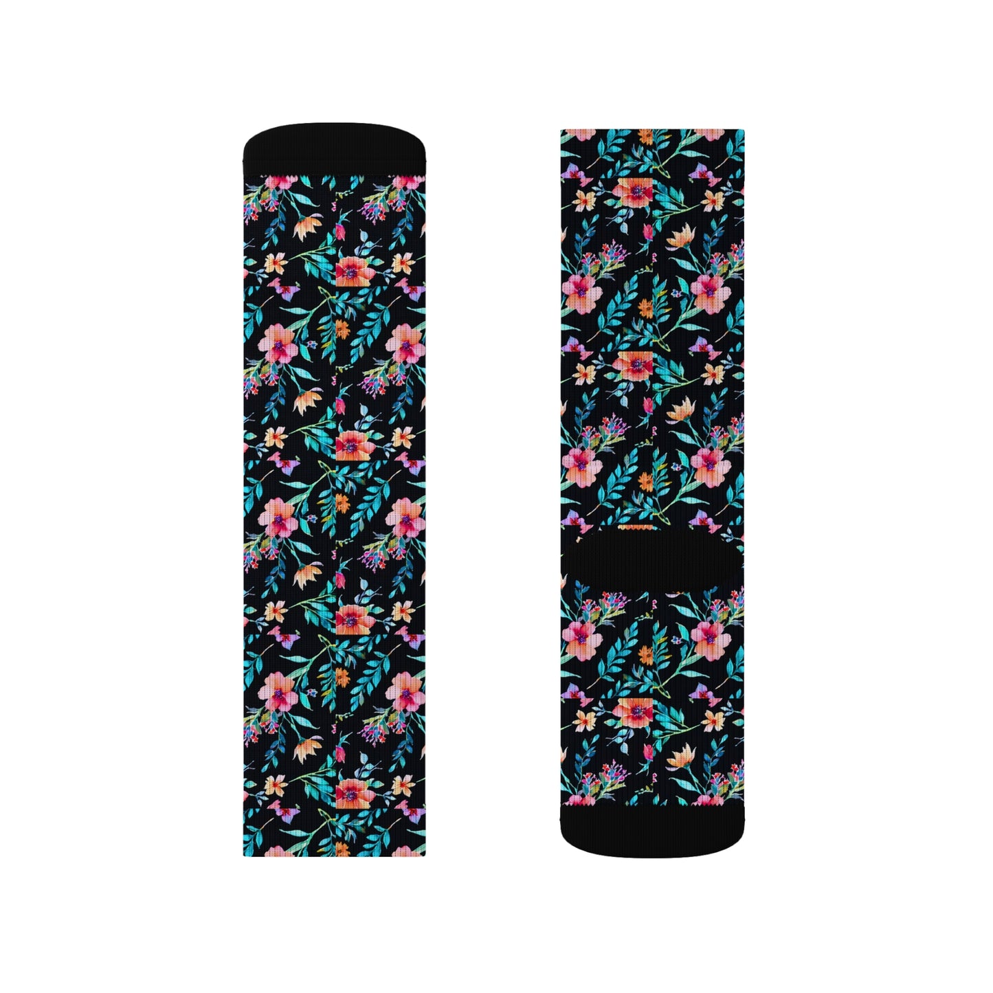 Midnight Floral Sublimation Socks