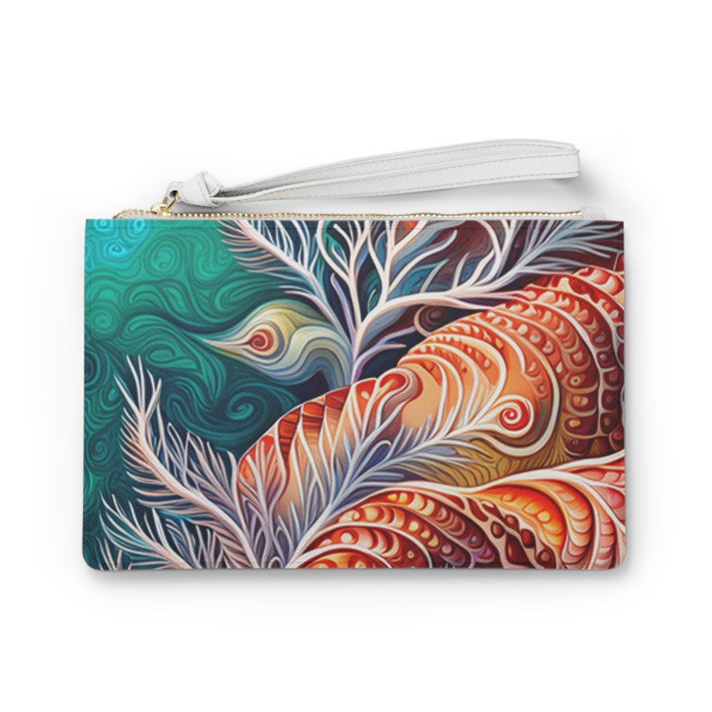 Coral Sea Ocean Coastal Errands Makeup Evening Pouch Clutch Bag