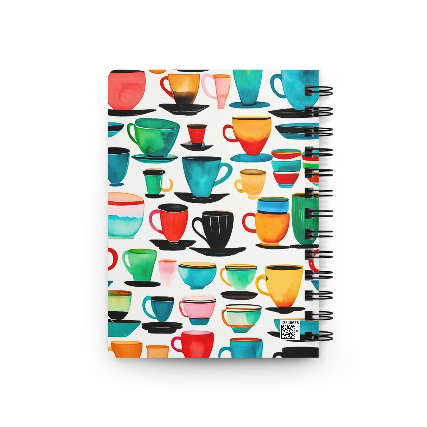 Coffee Cups Midcentury Modern Kitchen Writing Sketch Inspiration Spiral Bound Journal