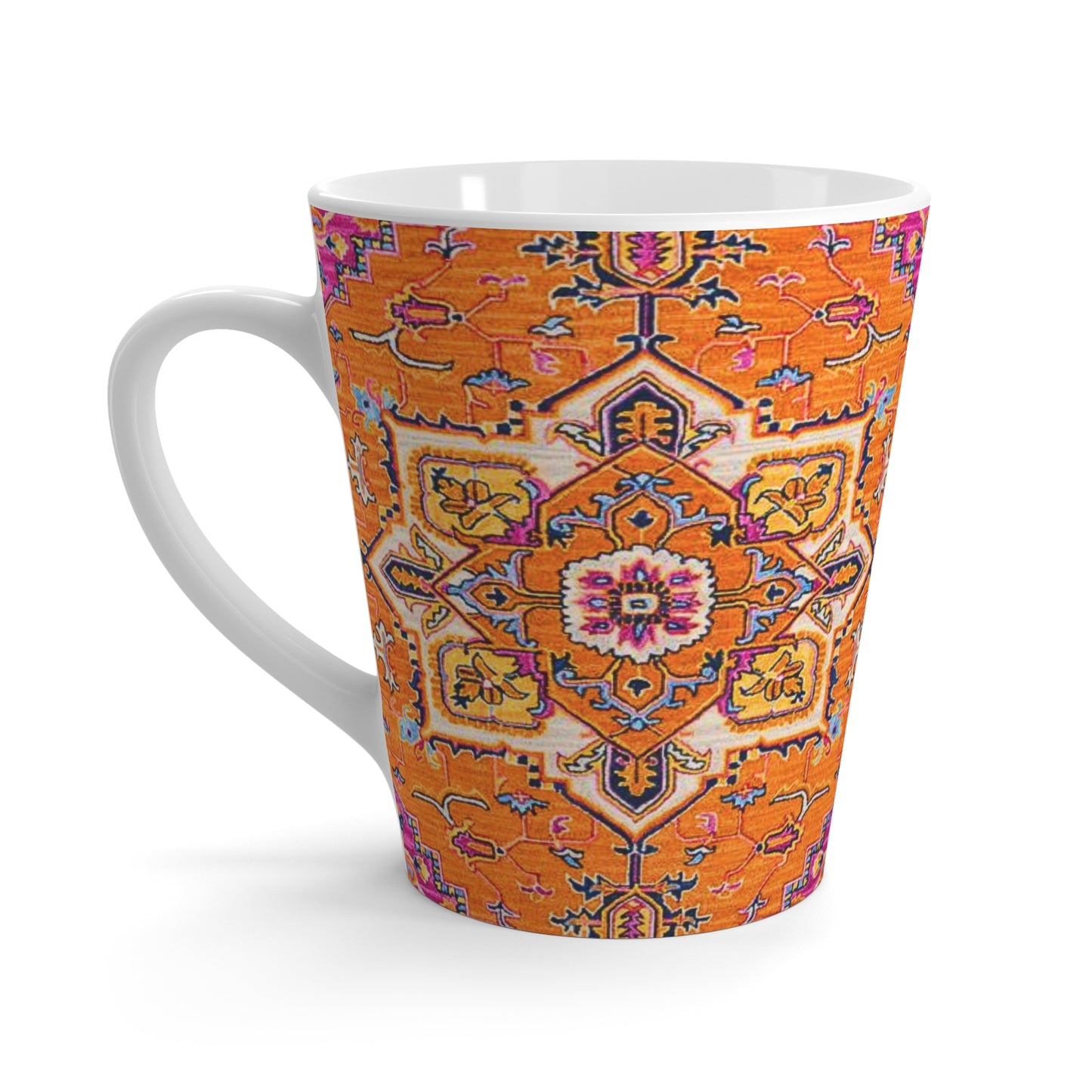 Berber Tribal Nomad Orange Pink Pattern Bohemian Hot Beverage Tea Coffee Cappuccino Decorative Latte Mug