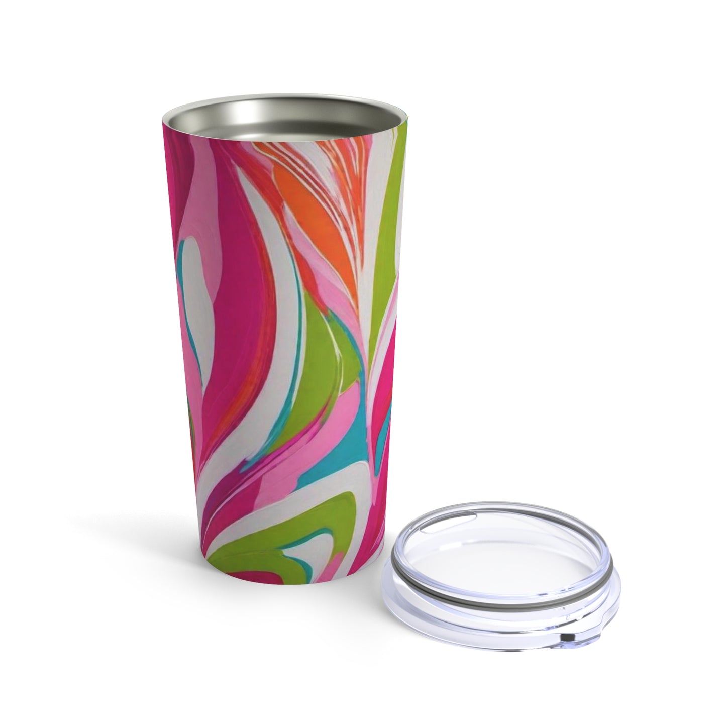 1960s Italian Via Strozzi Mod Fashion Girl Hot Pink Cocktail Party Hot Cold Water Beverage Travel Tumbler 20oz