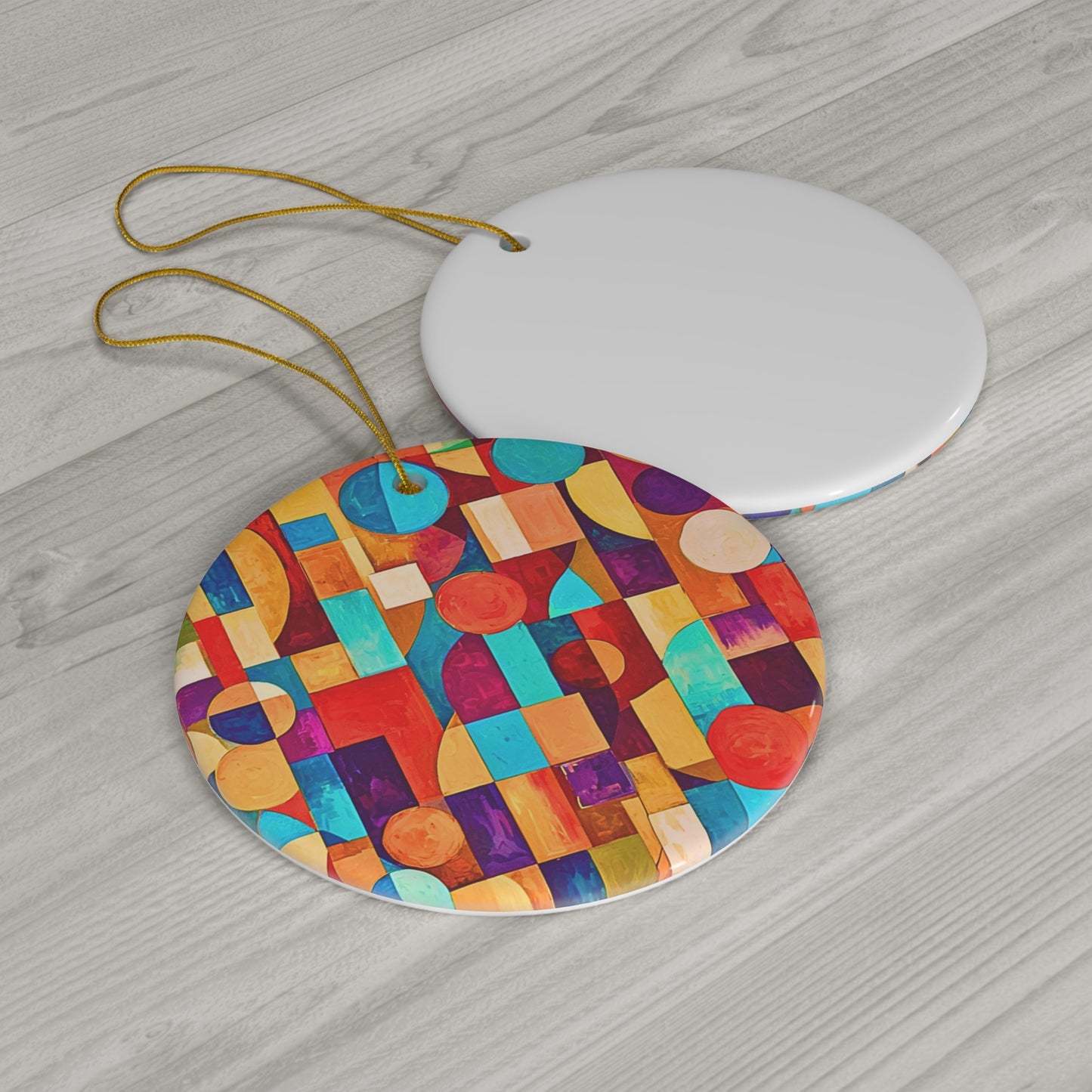 Painterly Cubist Ceramic Ornament