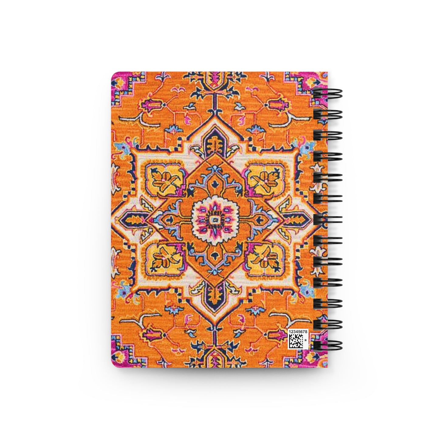 Berber Tribal Nomad Orange Pink Pattern Bohemian Writing Sketch Travel Inspirations Spiral Bound Journal