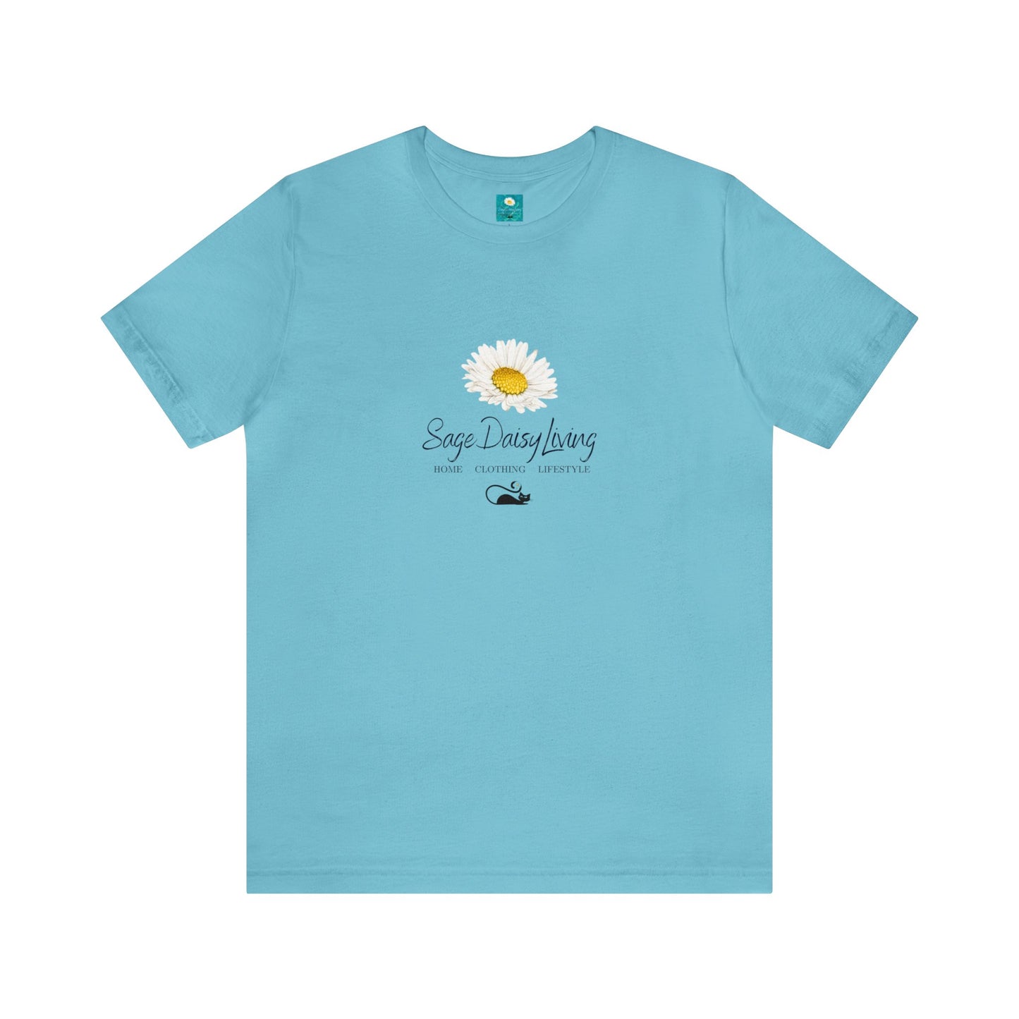 SageDaisy Living Atomic Cat Midcentury Modern Signature Adult T-shirt Unisex Jersey Short Sleeve Tee