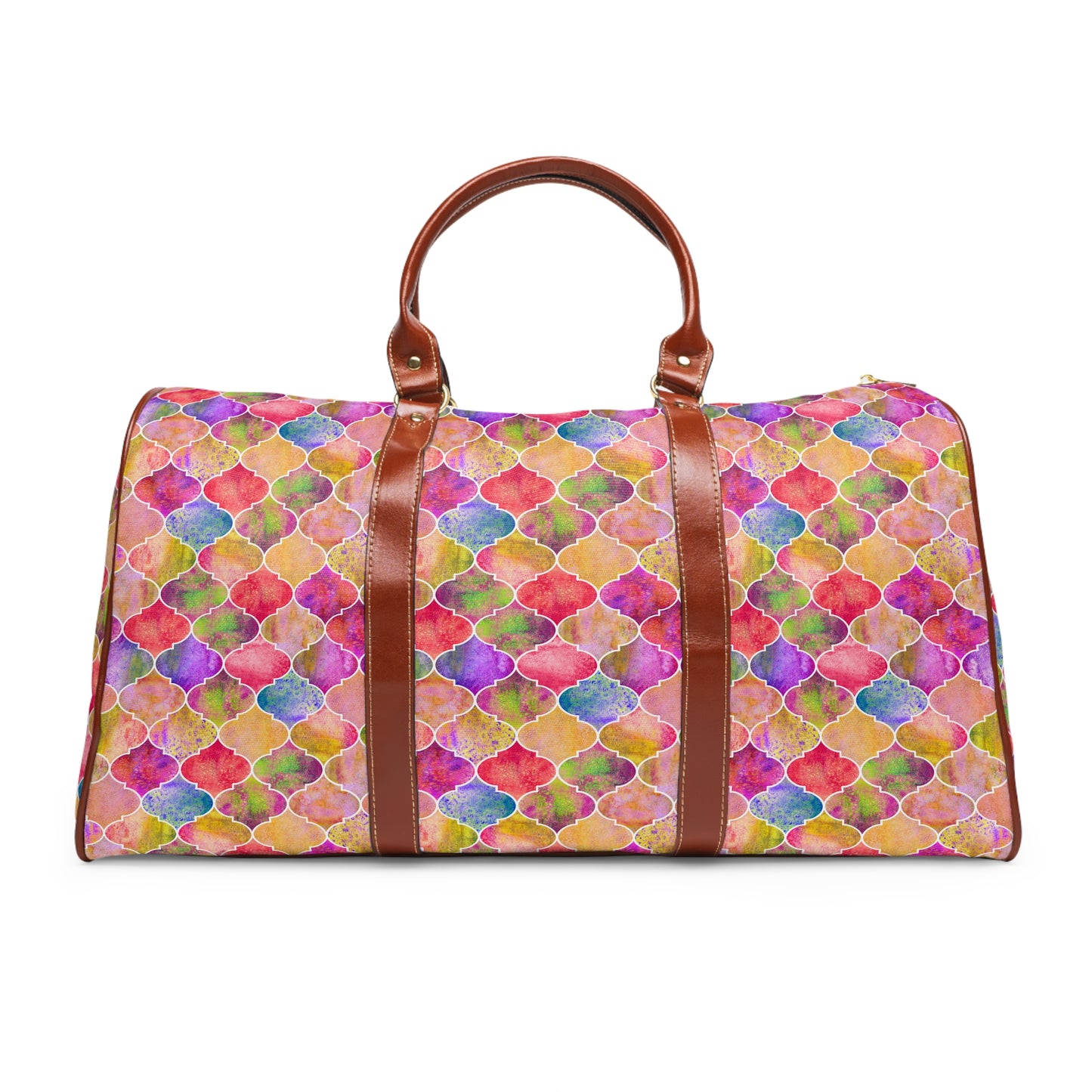 Arabesque Tile Marrakech Moroccan Multi Colored Waterproof Travel Bag