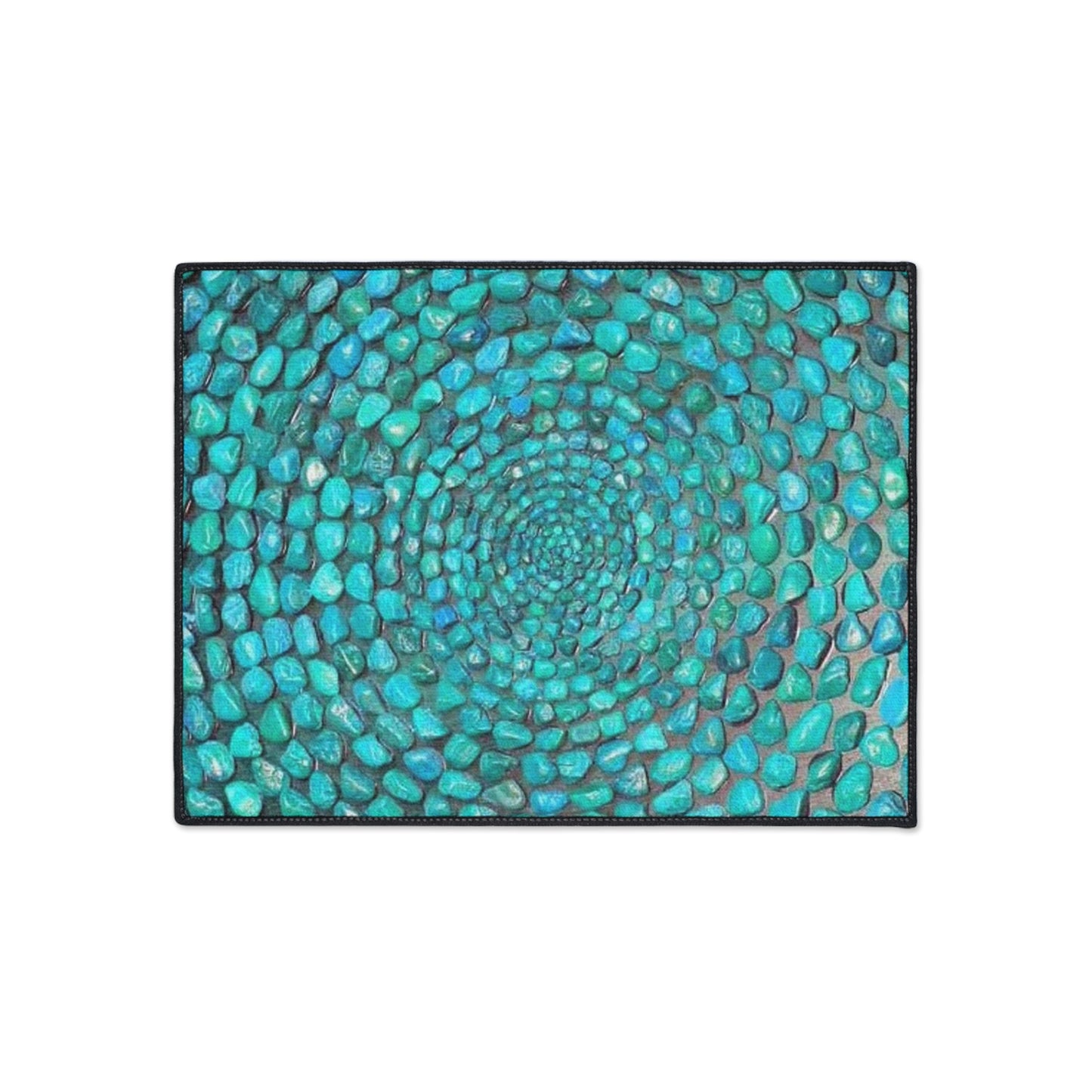 Turquoise Stones Natural Southwestern Indoor Out door Decorative Heavy Duty Floor Mat
