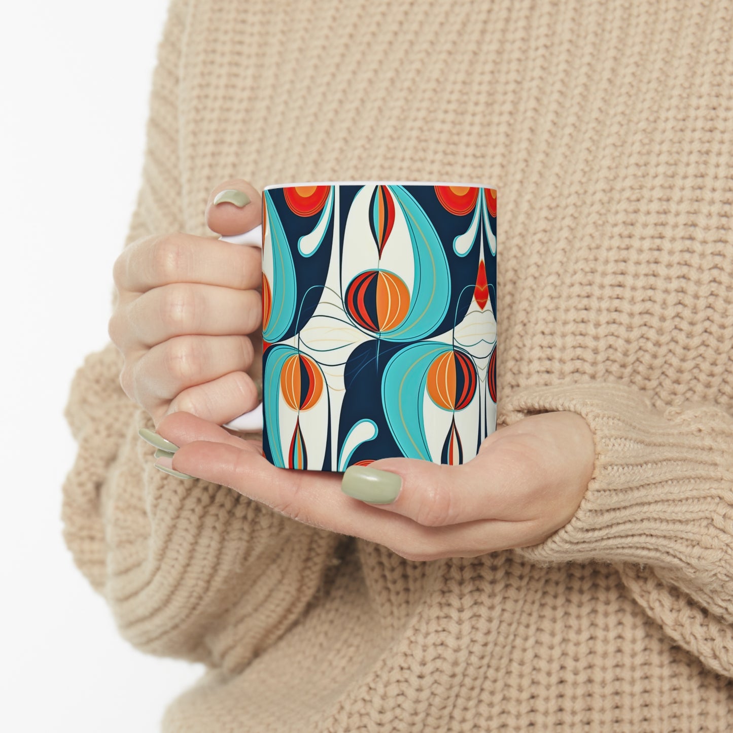 Samba Midcentury Modern Pattern 1950s Vintage Hot Cold Beverage Coffee Tea Ceramic Mug 11oz