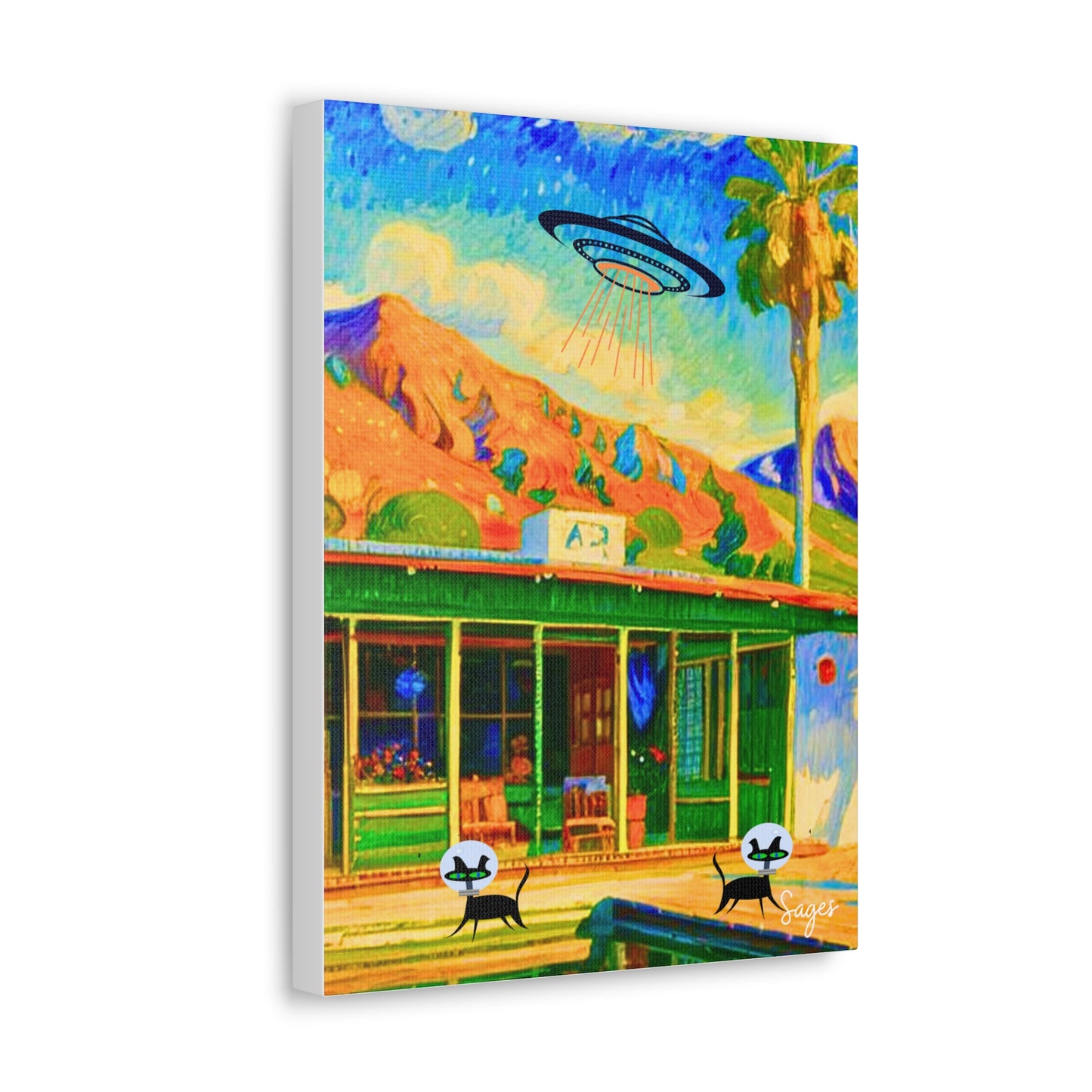 Palm Springs Desert Catranauts Midcentury Modern Art Canvas Gallery Wraps