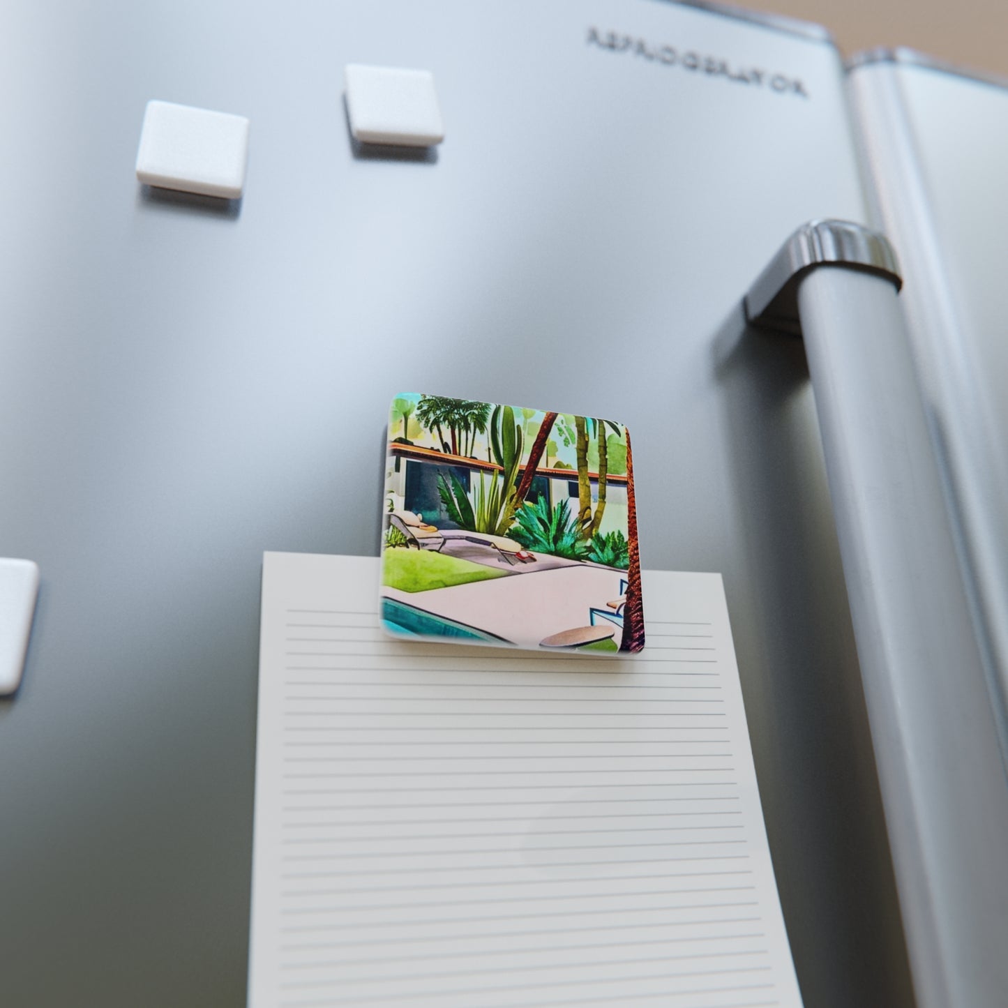 Palm Springs Hacienda Porcelain Magnet, Square