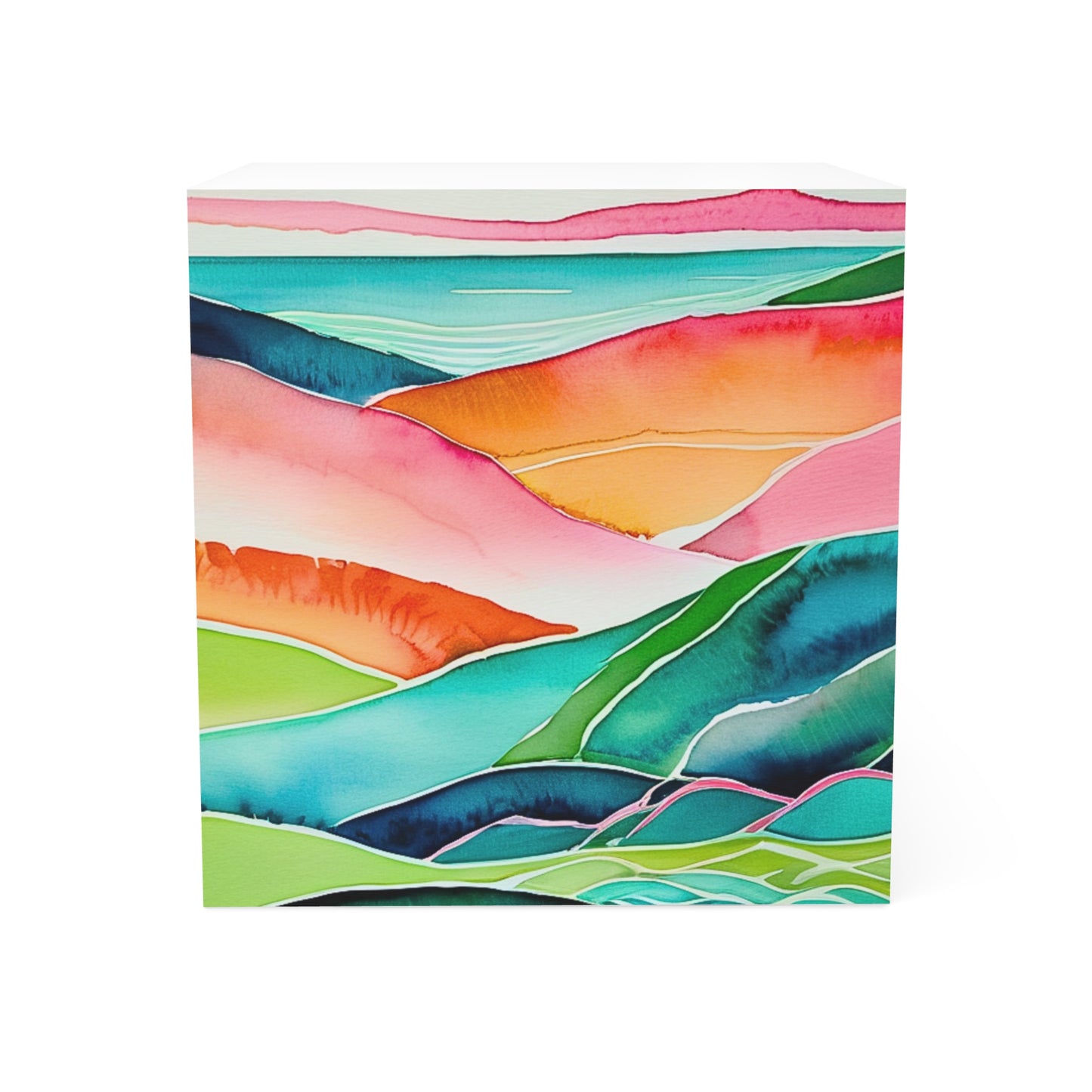 Sunset Sea Meditations Watercolor Landscape Paper Note Cube