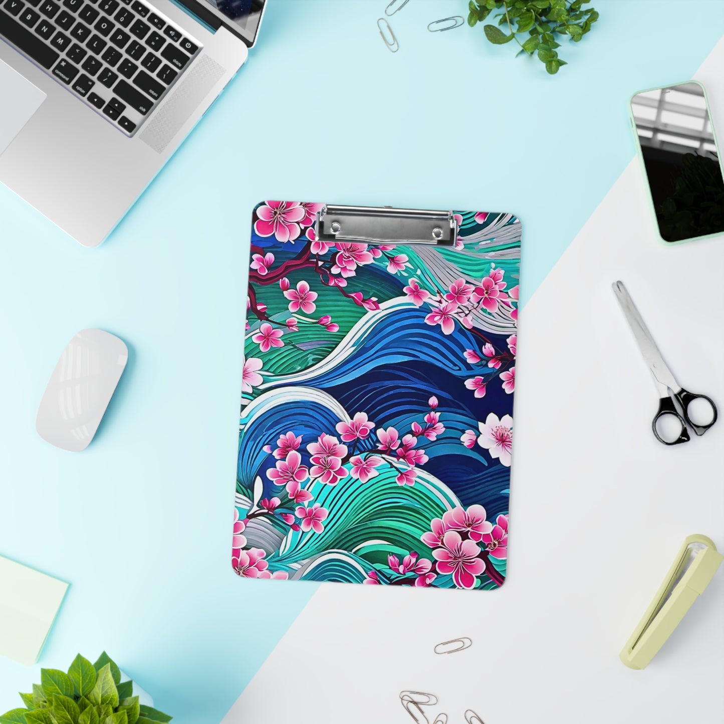 Japanese Mountains Cherry Blossoms Organizer Clipboard