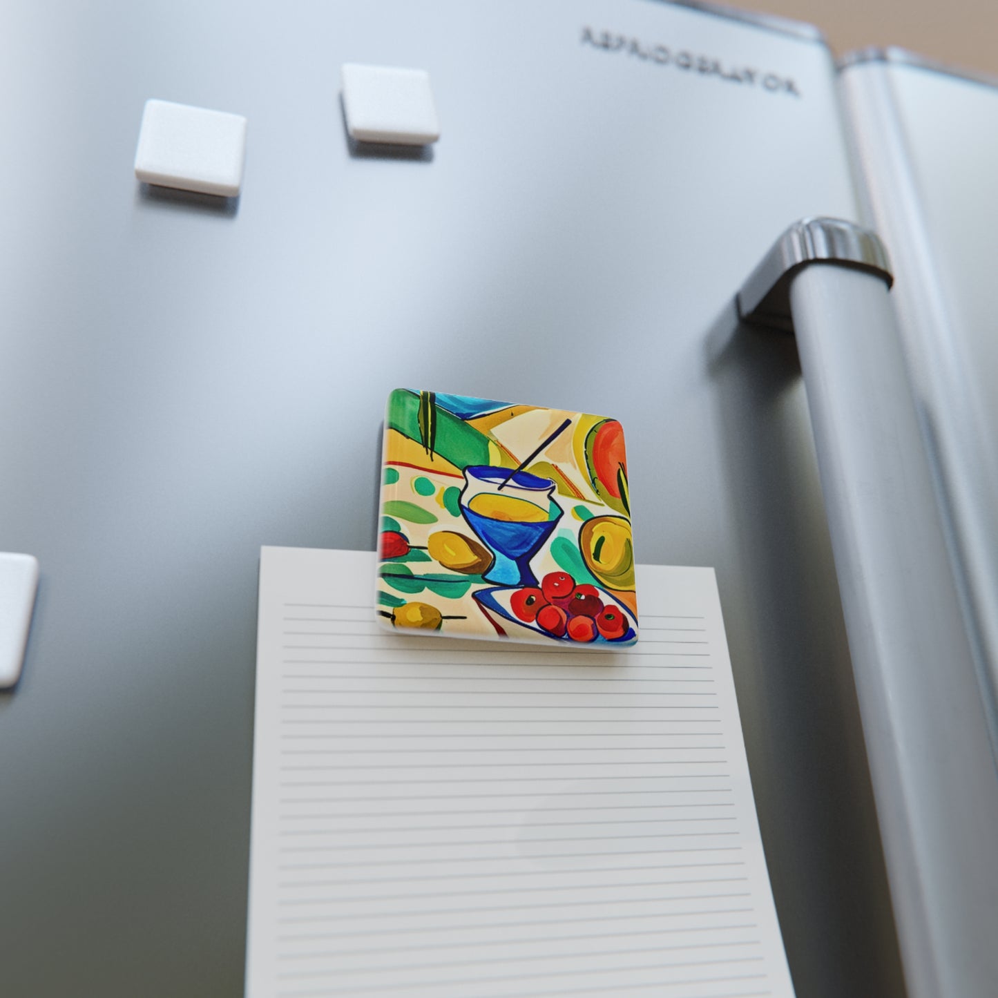 Afternoon French Aperitif Cocktail Party Porcelain Magnet, Square