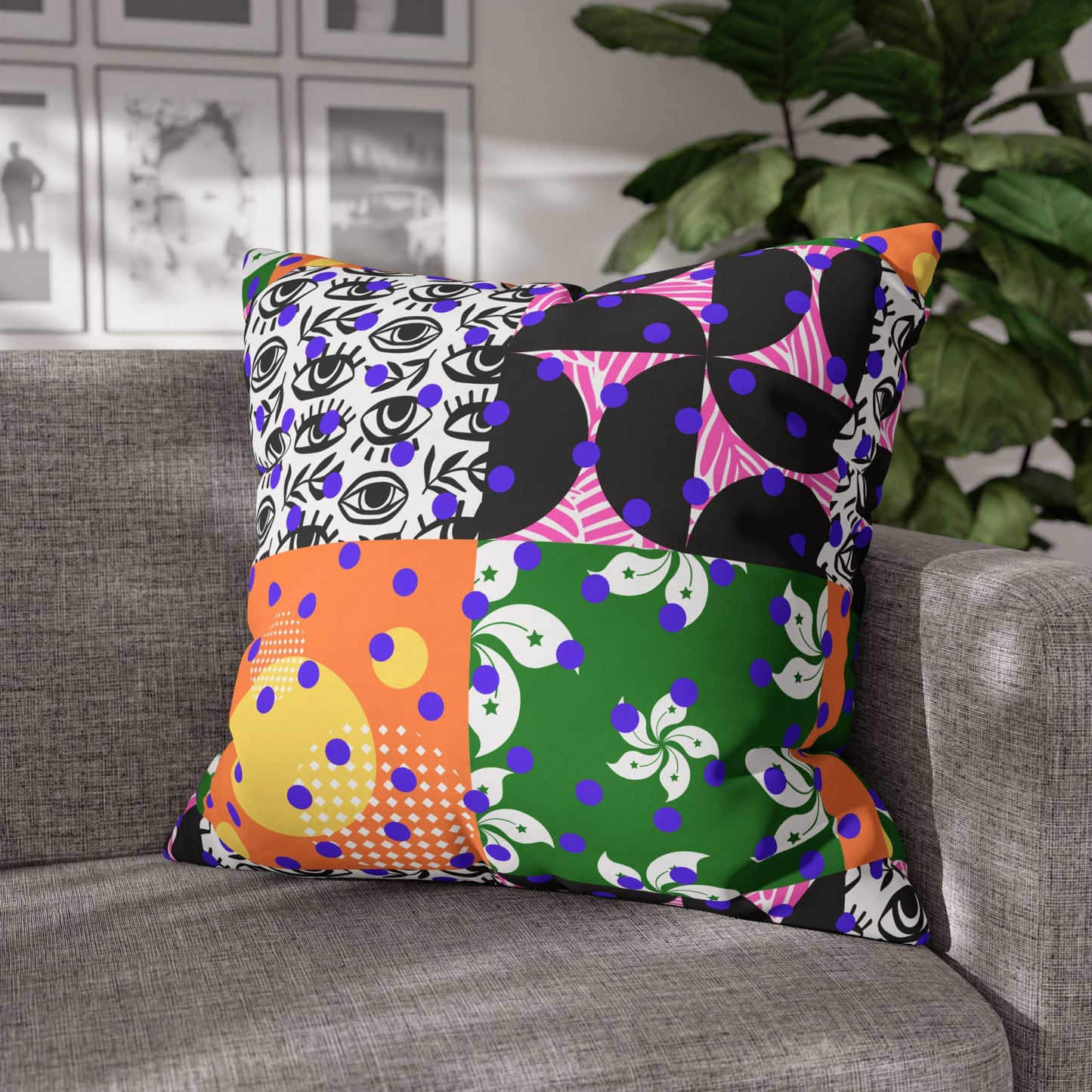 Vibrant Patchwork Pillow Cover ONLY