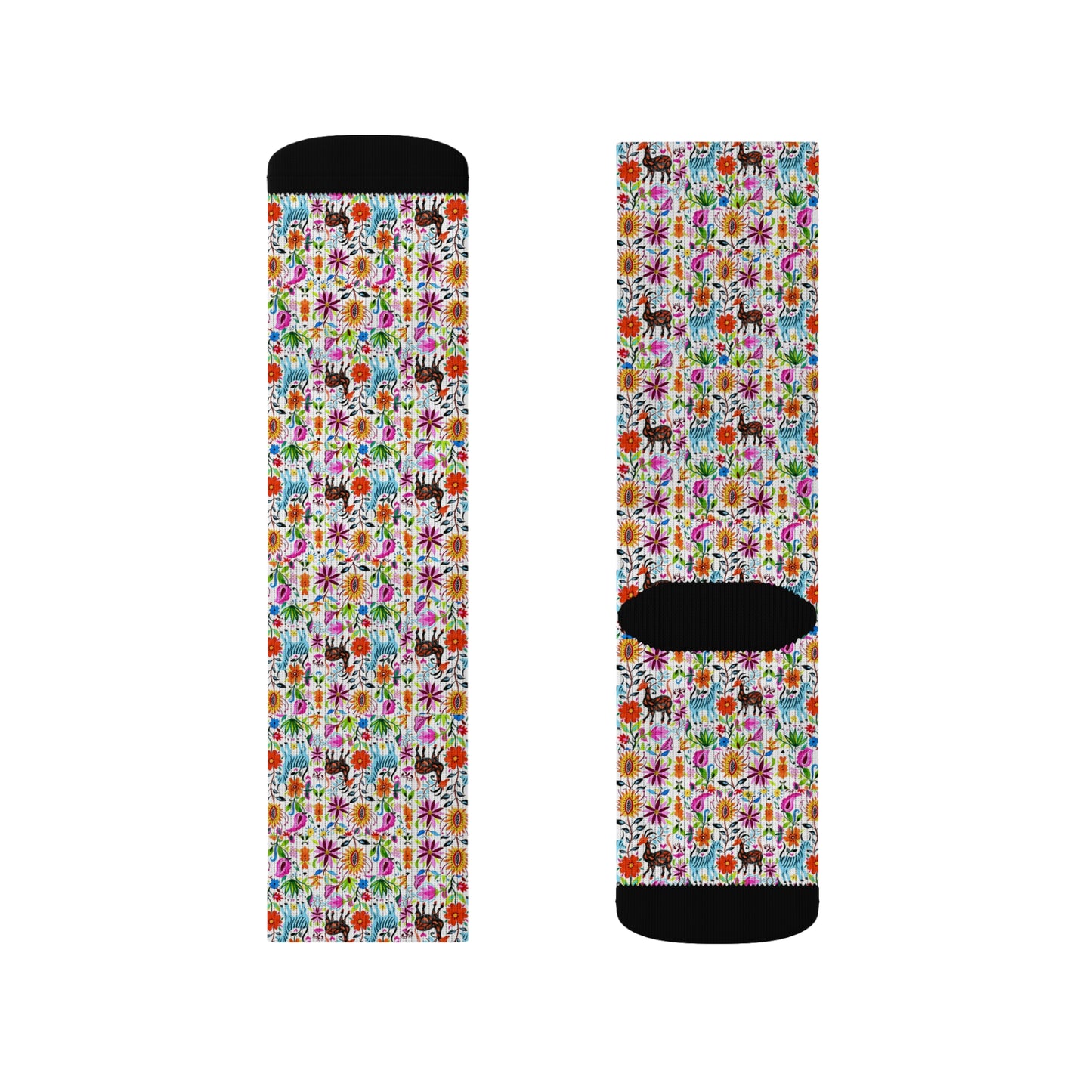 Otomi Festival of Springtime Folklore Floral Sublimation Socks
