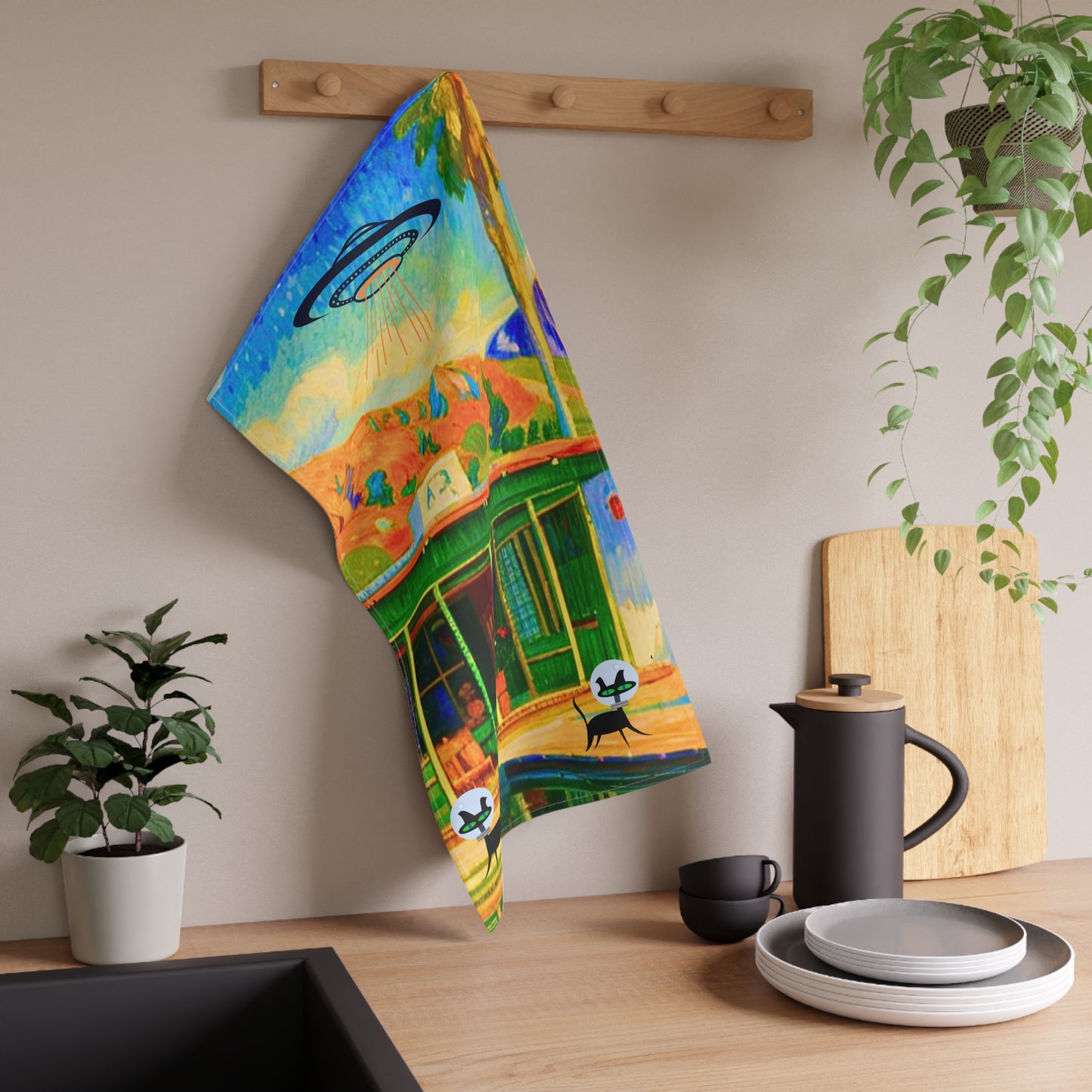Palm Springs Desert Catranauts Decorative Kitchen Tea Towel/Bar Towel