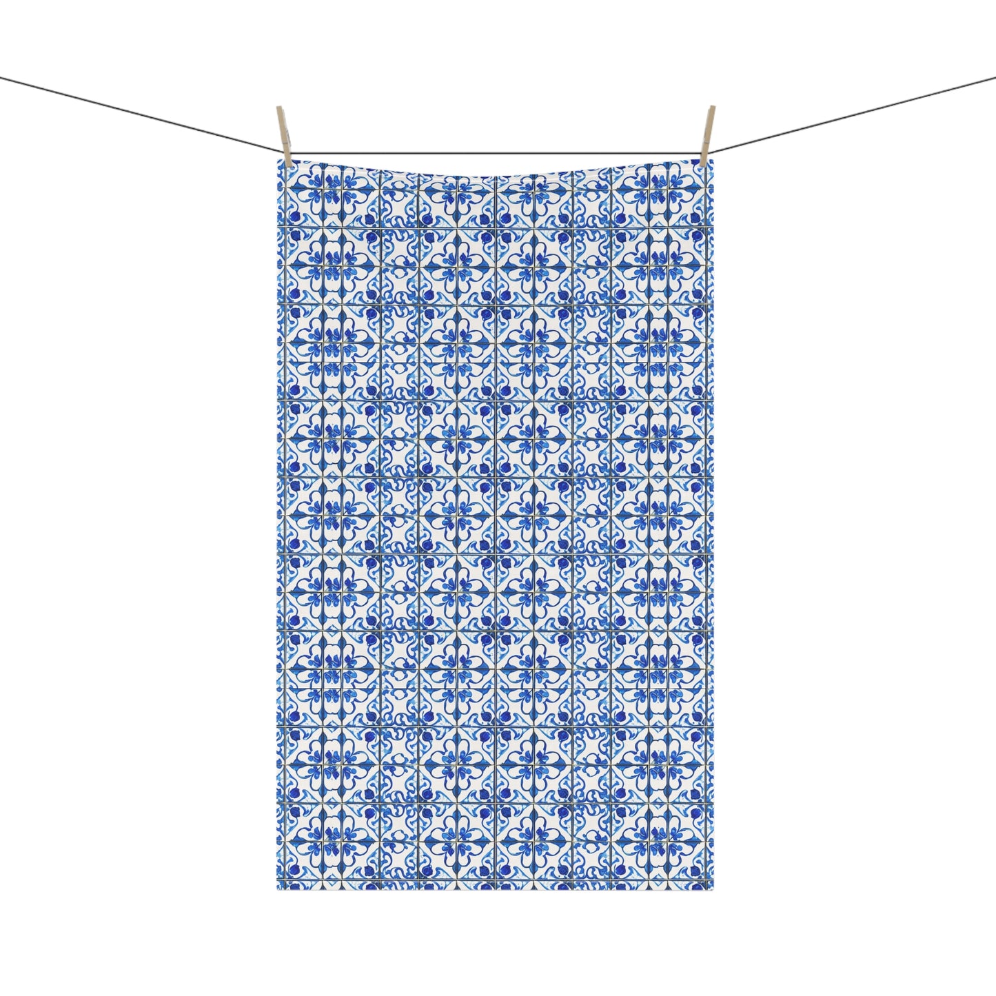Amsterdam Cafe Blue and White Tile Decorative Kitchen Tea Towel/Bar Towel