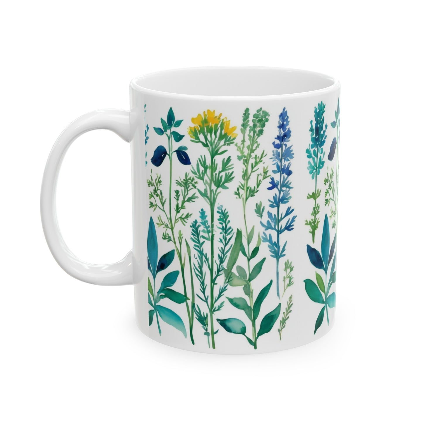 Spring Herbs Coffee Hot Beverage Ceramic Mug, 11oz
