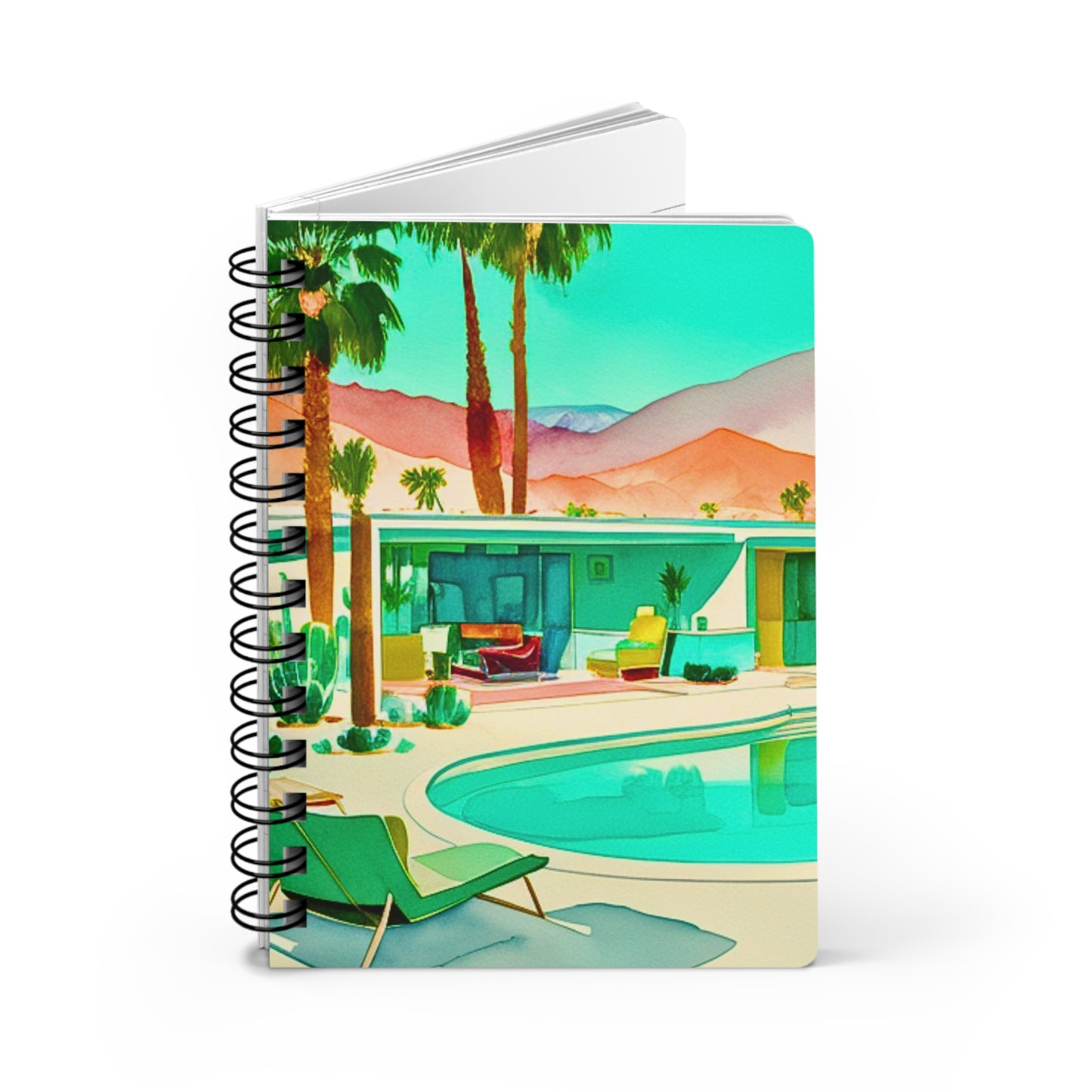 Weekend in the Palm Springs Desert Midcentury Modern Motel Travel Writing Sketch Inspiration Spiral Bound Journal