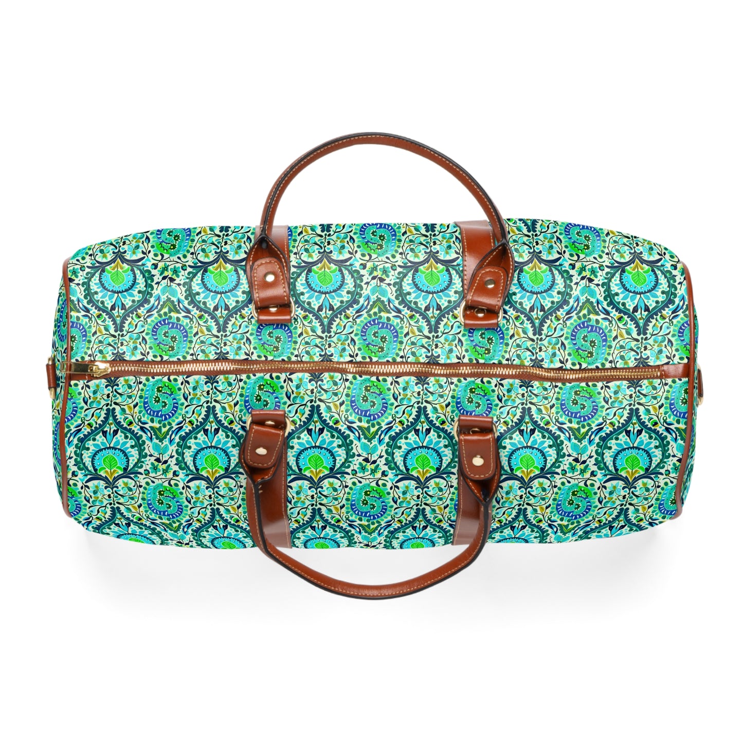 Suzani Tribal Pattern Blue and Green Bohemian Decorative Waterproof Travel Bag