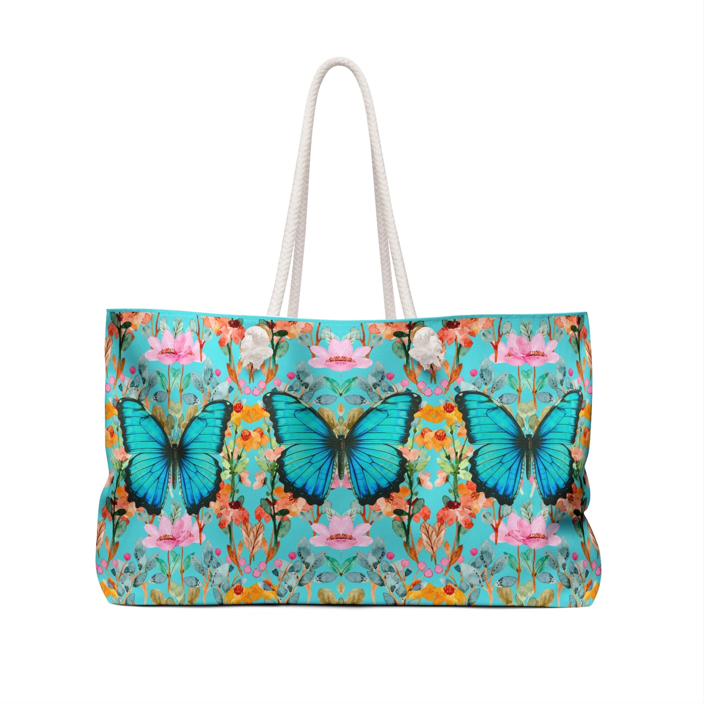 Wildflower Fields Turquoise Market Tote Weekender Bag