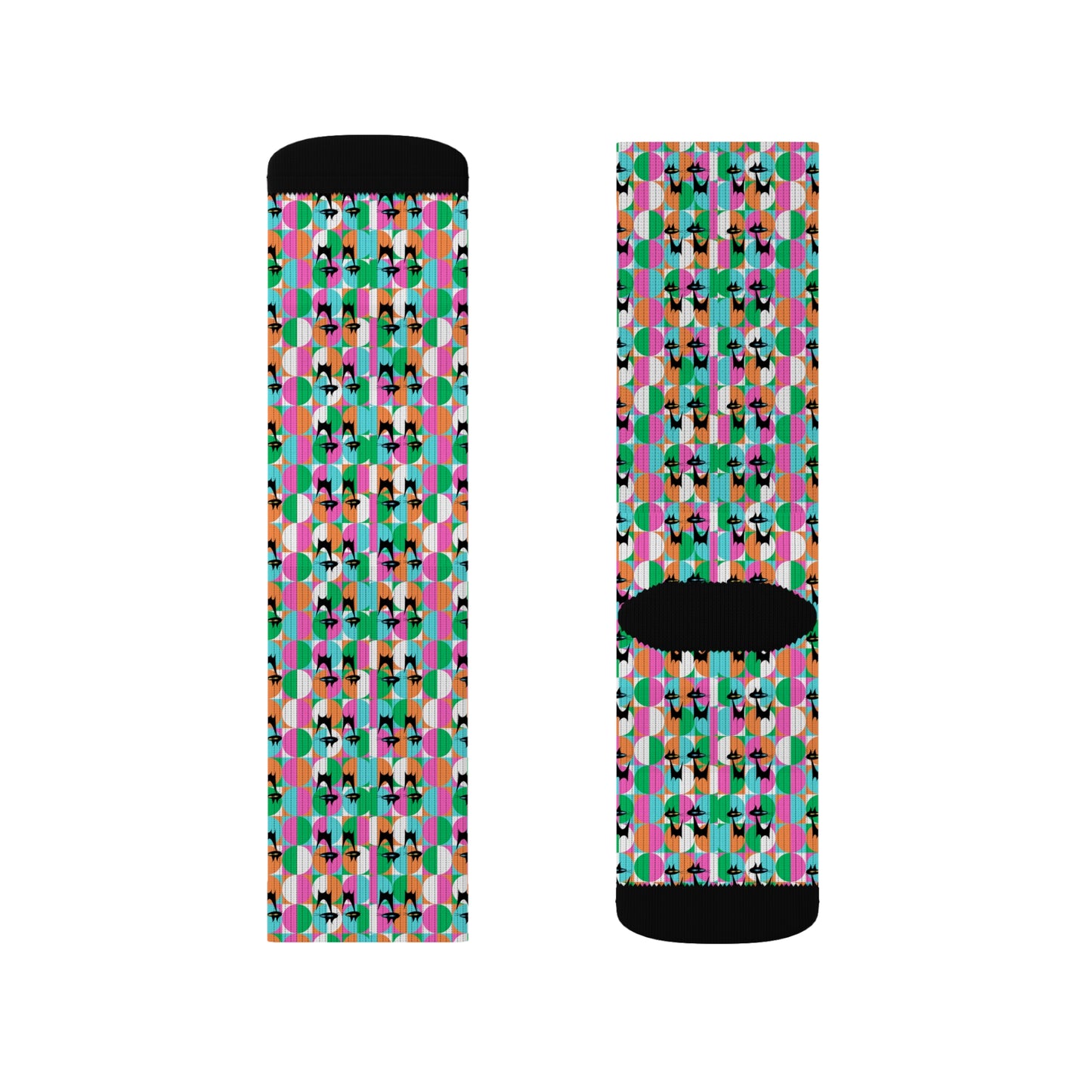 Mod Cats Midcentury Modern Atomic Sublimation Socks