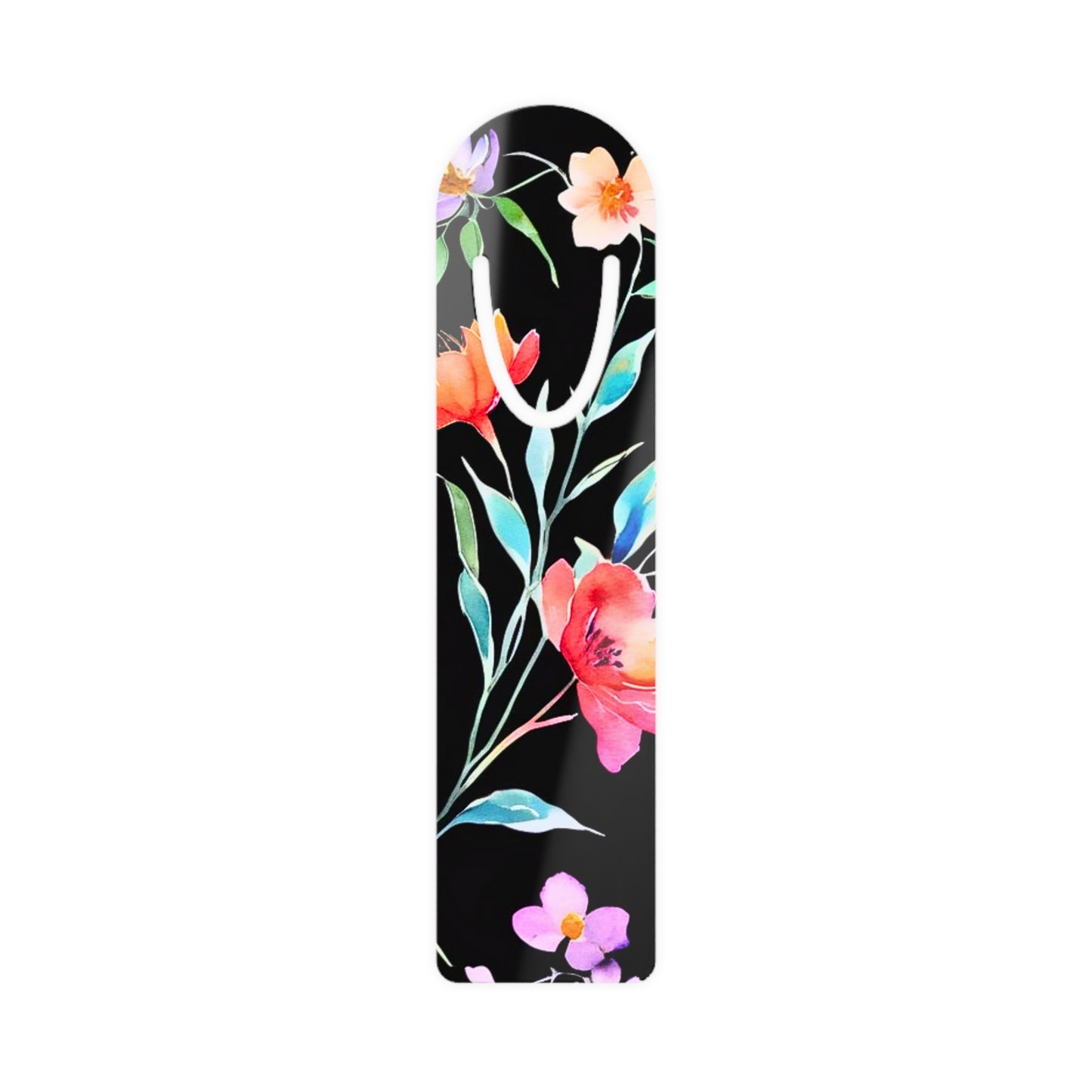 Midnight Floral I Watercolor Bookmark