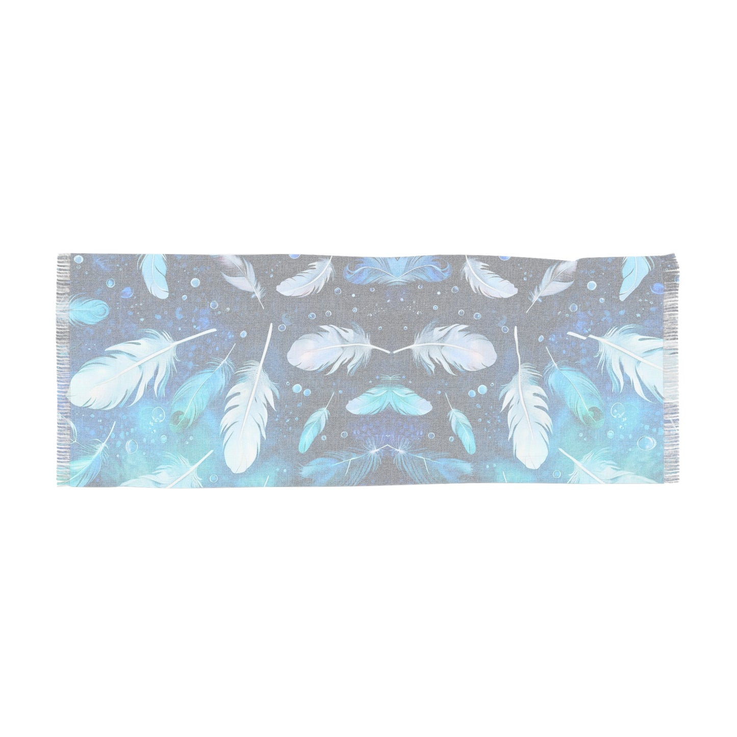 Sea of Feathers Decorative Fashionista Light Scarf with Fringe