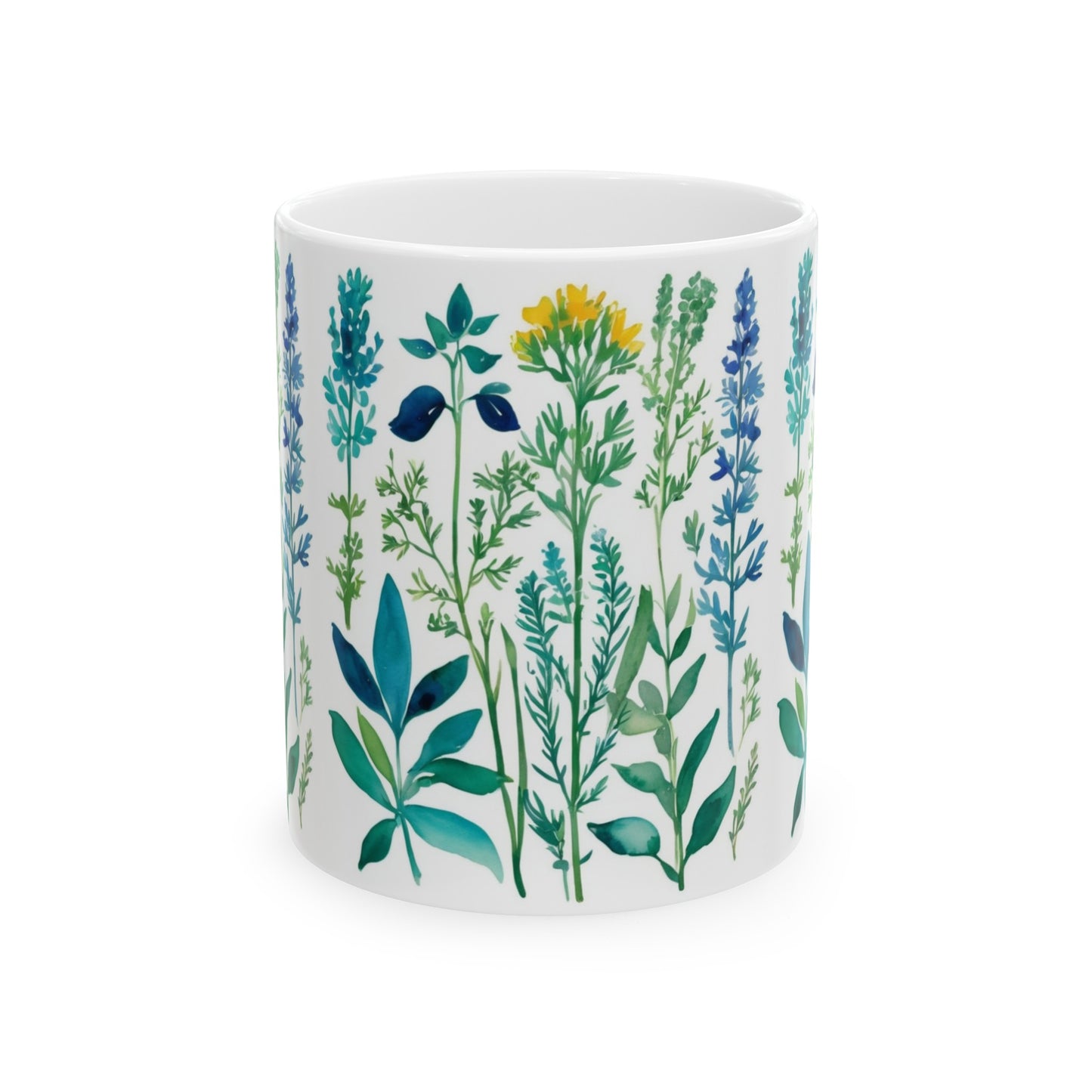 Spring Herbs Coffee Hot Beverage Ceramic Mug, 11oz