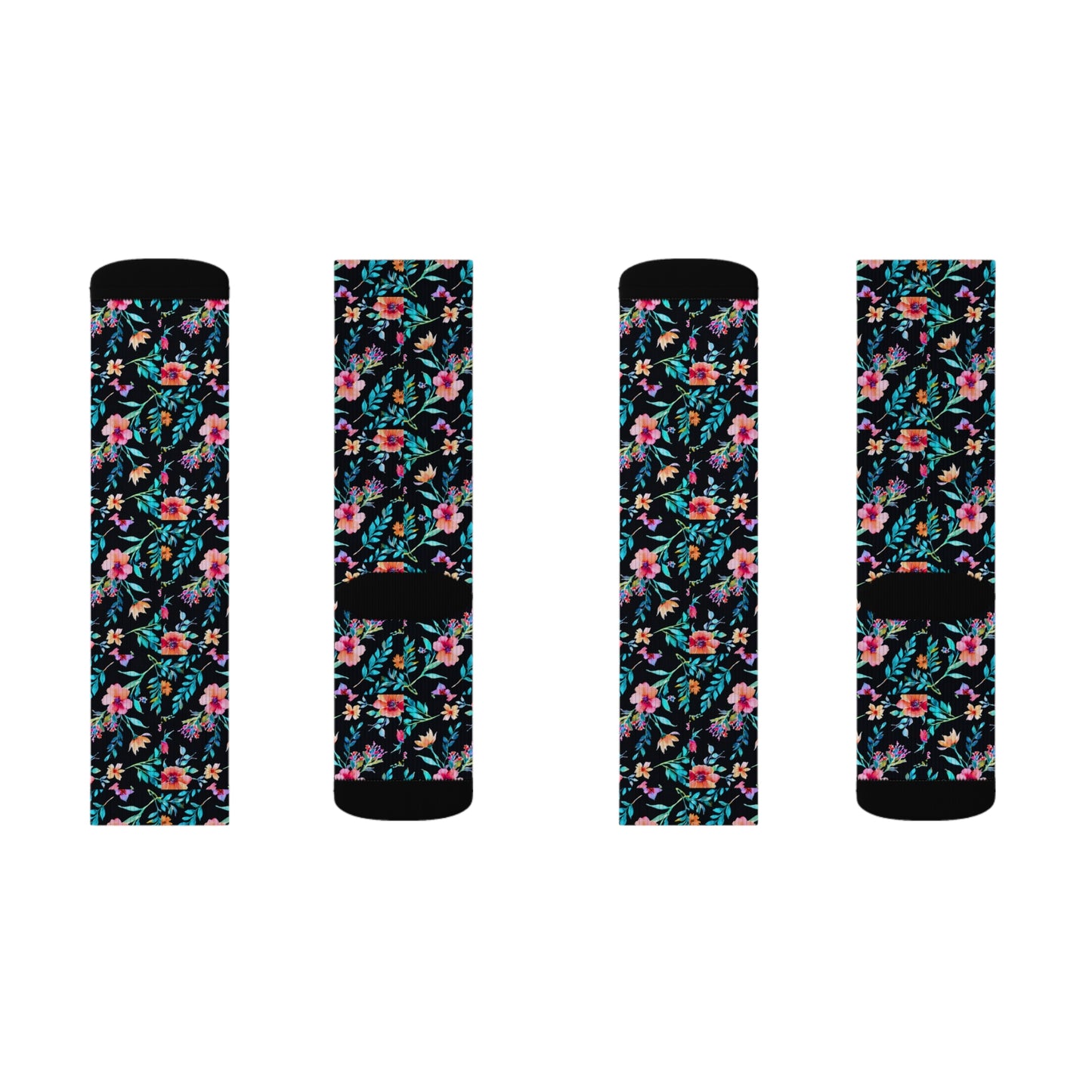 Midnight Floral Sublimation Socks