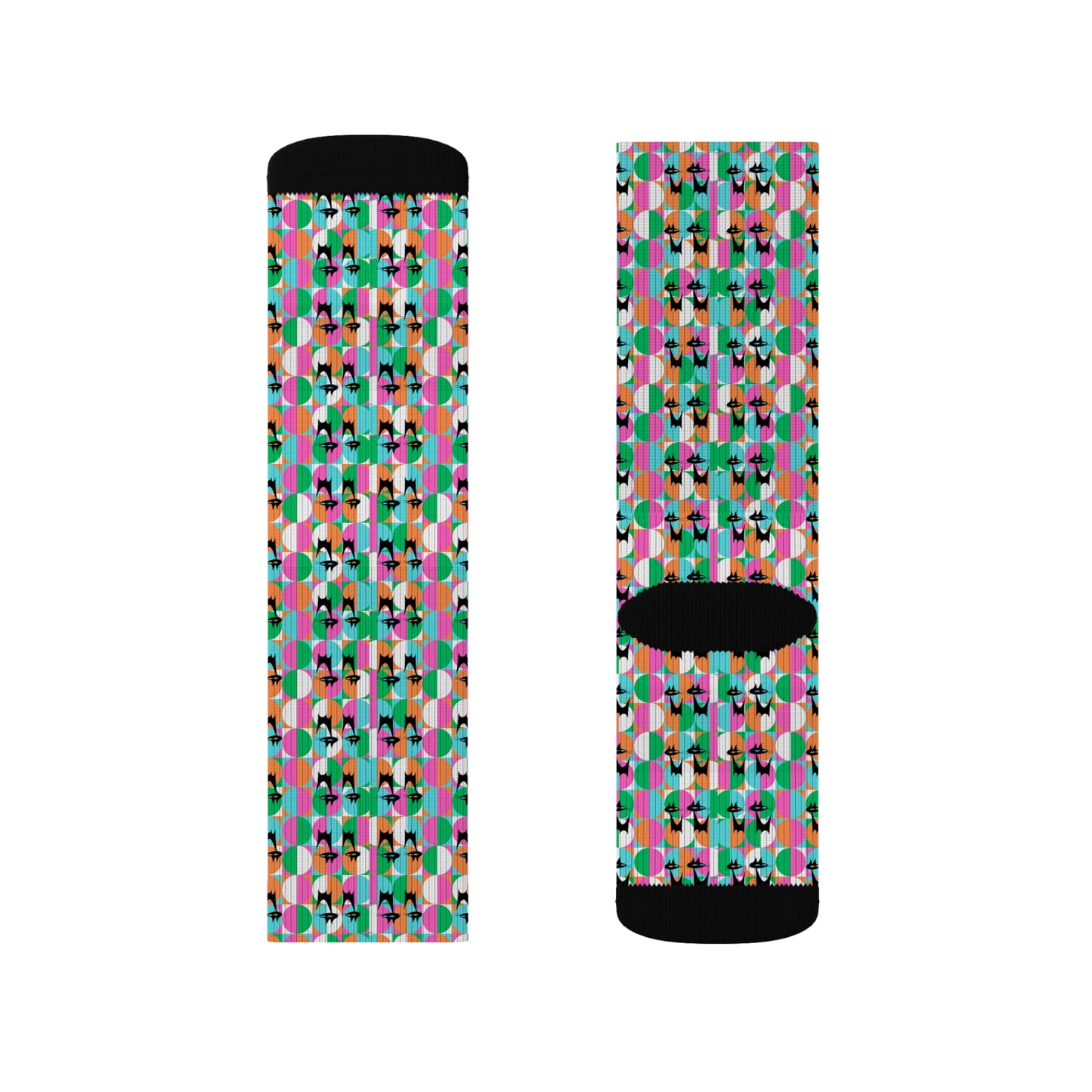 Mod Cats Midcentury Modern Atomic Sublimation Socks