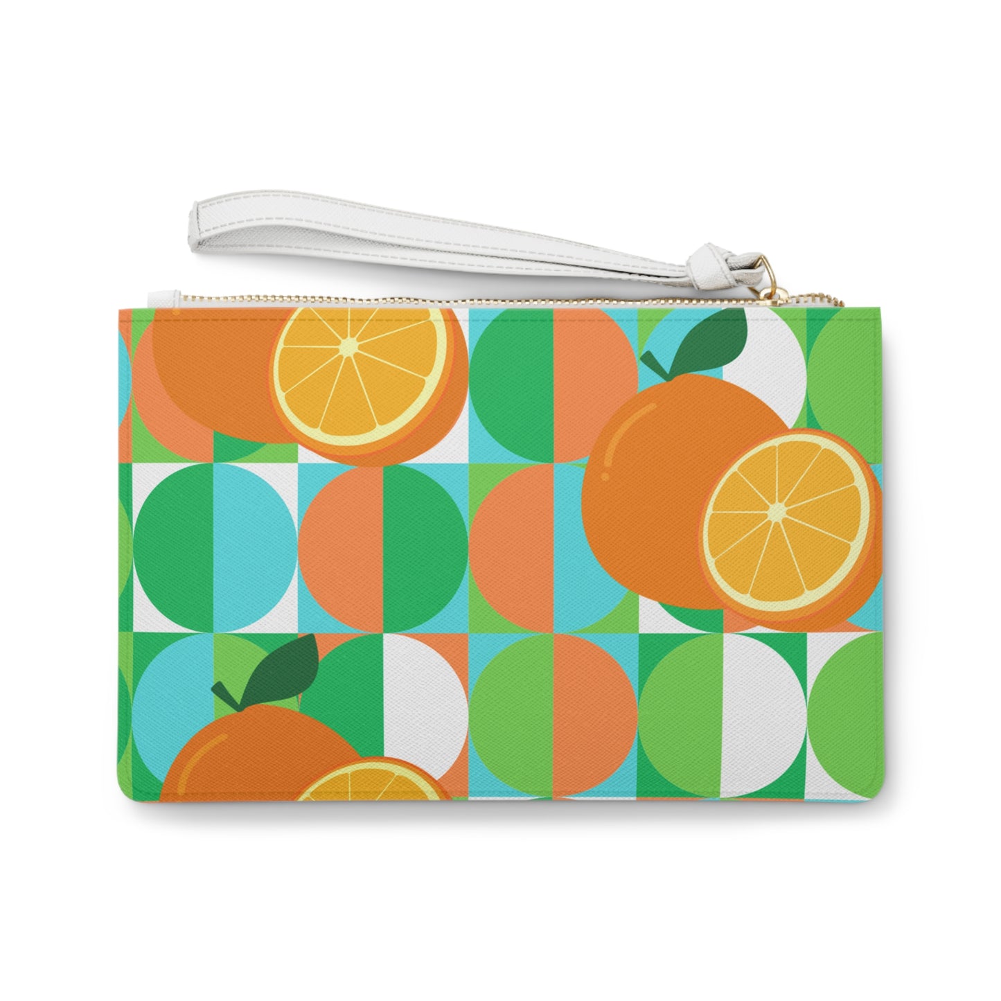 Retro Citrus Midcentury Modern Pattern Errands Pouch Clutch Bag