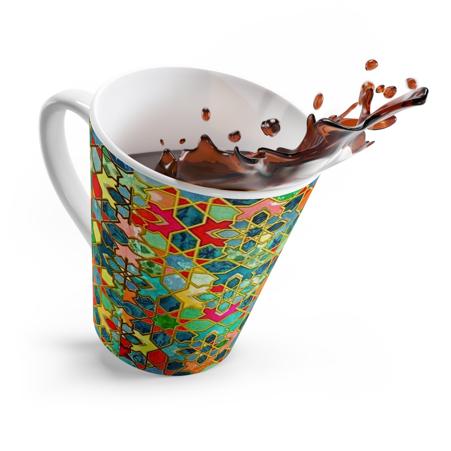 Tangier Market Moroccan Multi Colored Pattern Tile Hot Beverage Coffee Chia Tea Cappuccino Latte Mug