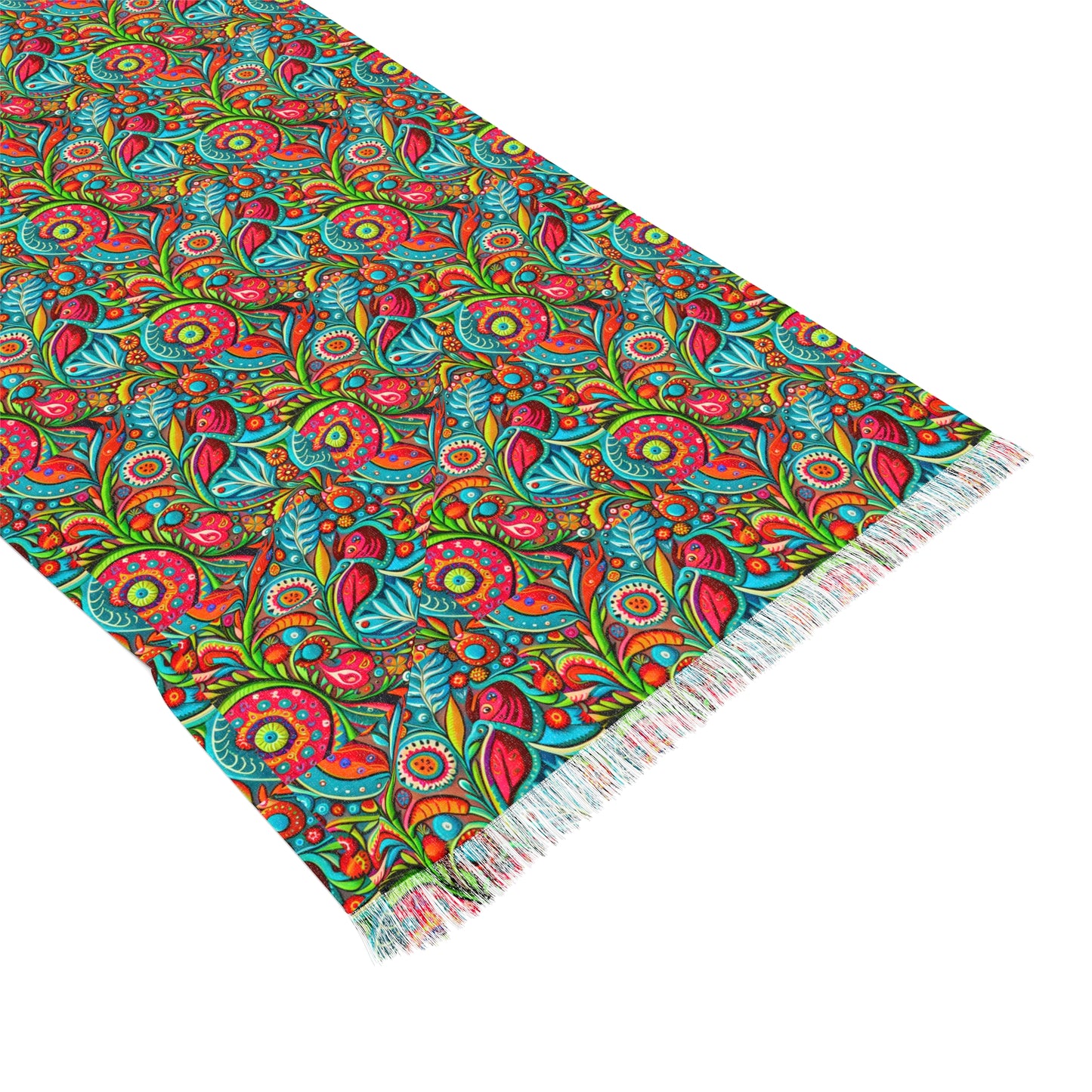 Suzani Paisley Fashion Light Scarf with Fringe