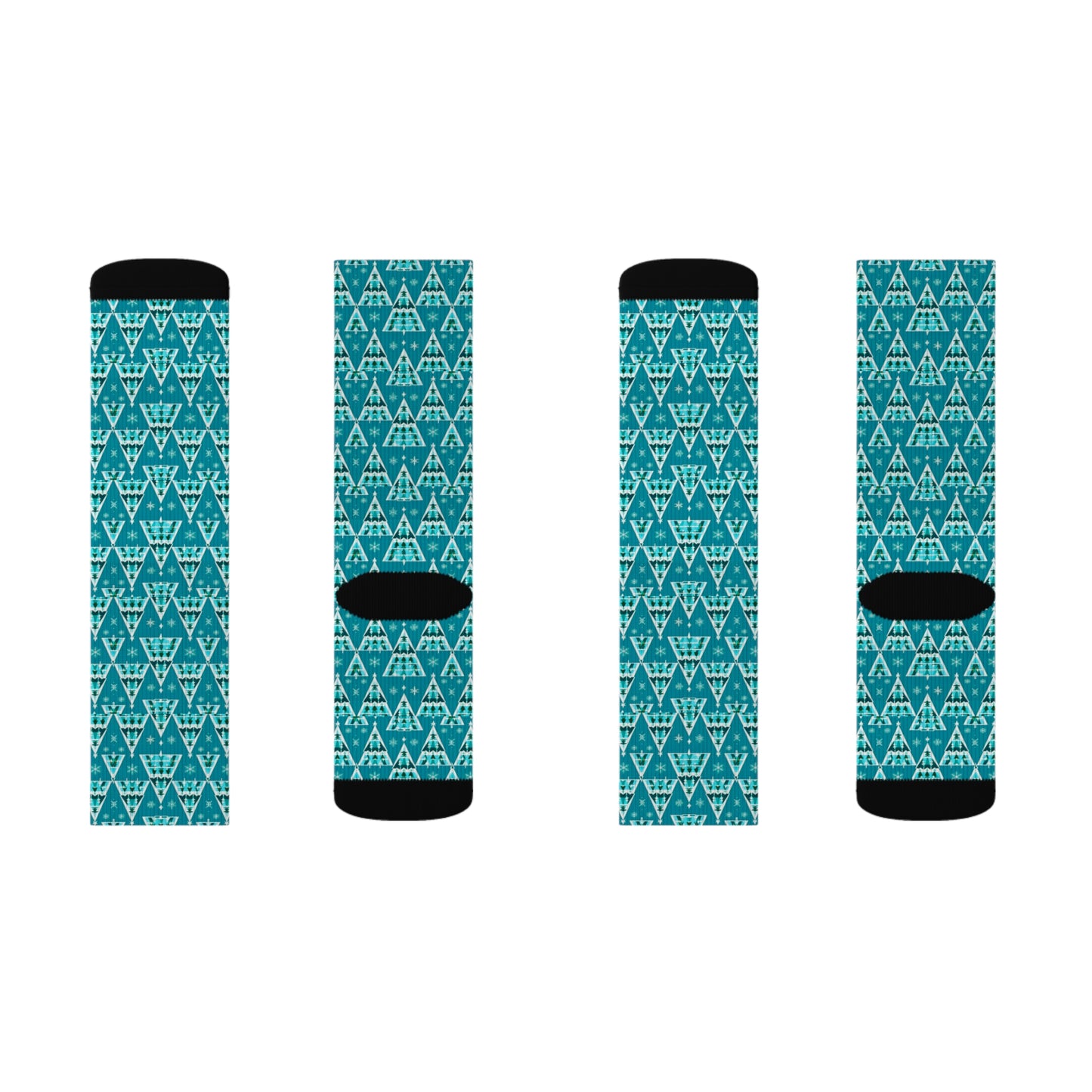 Geo Christmas Trees Sublimation Socks