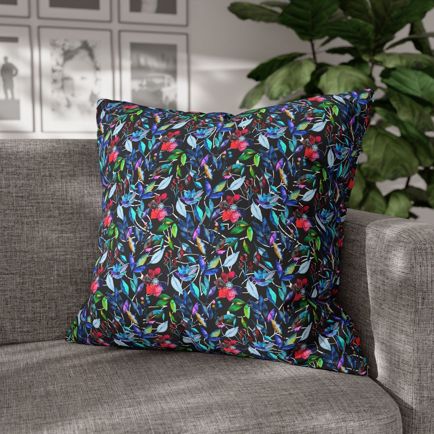 Once Upon a Forest Leaves Square Poly Canvas Pillow Cover