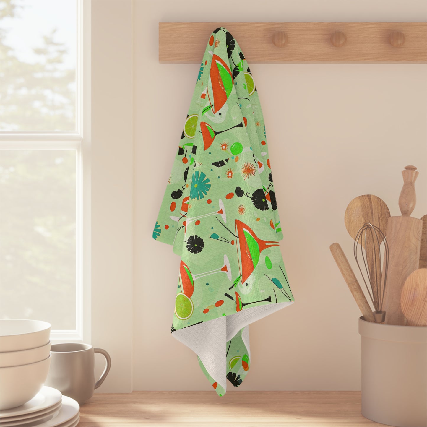Key Lime Refresher Midcentury Modern Cocktails Recipe Decorative Waffle Microfiber Tea Towel/Bar Towel