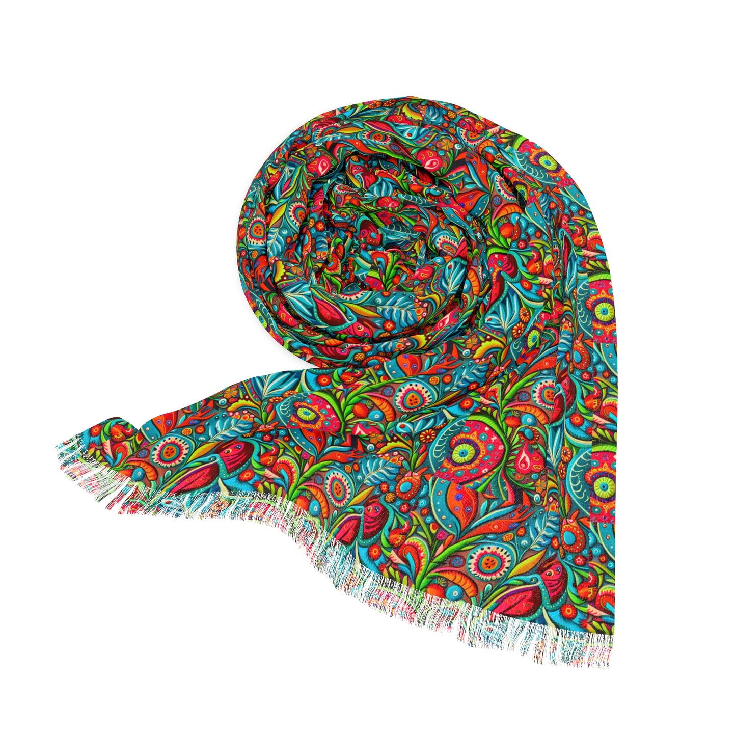 Suzani Paisley Fashion Light Scarf with Fringe