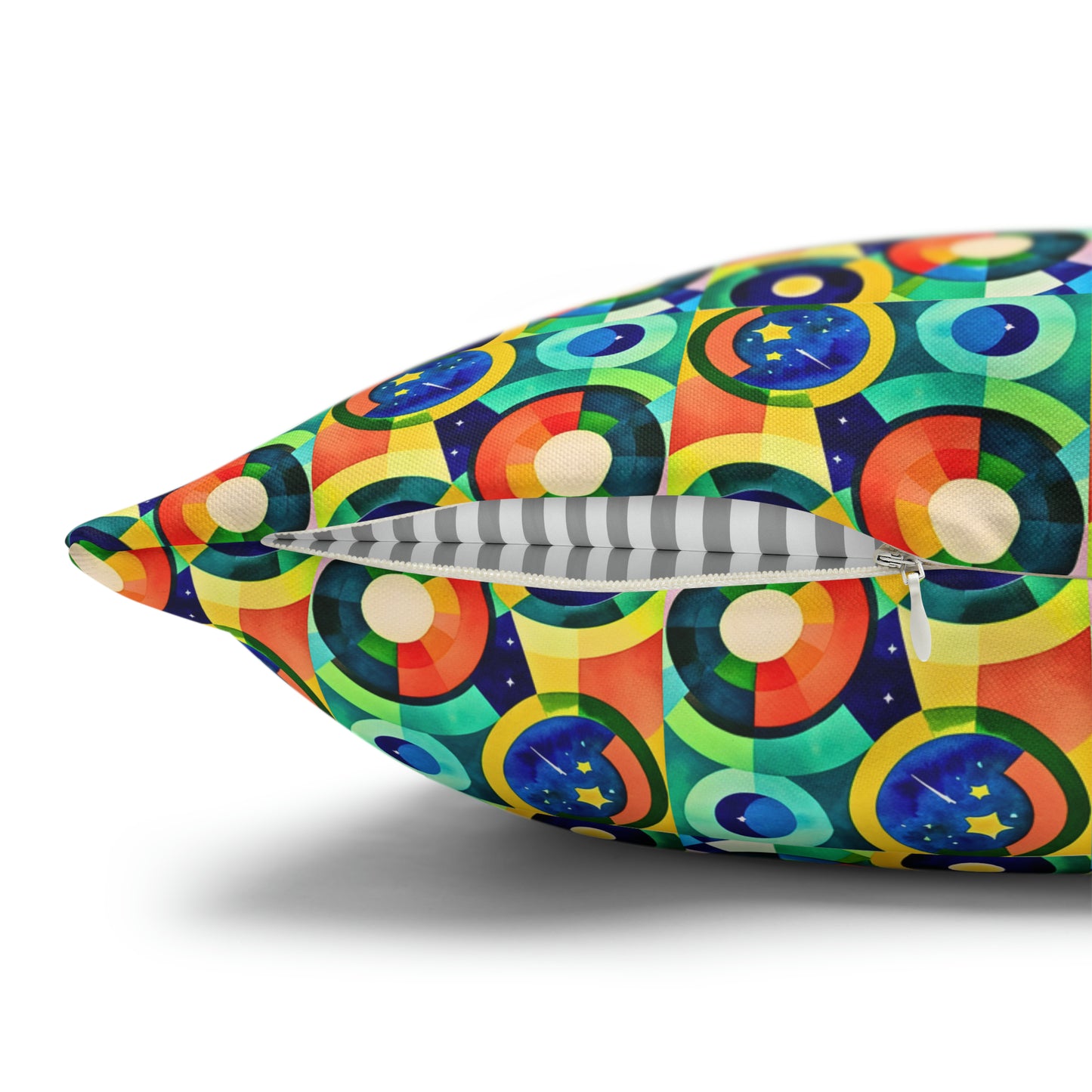 Satellite Galaxy Stars Midcentury Modern Children Nursery Playroom Decorative Spun Polyester Pillow Cover