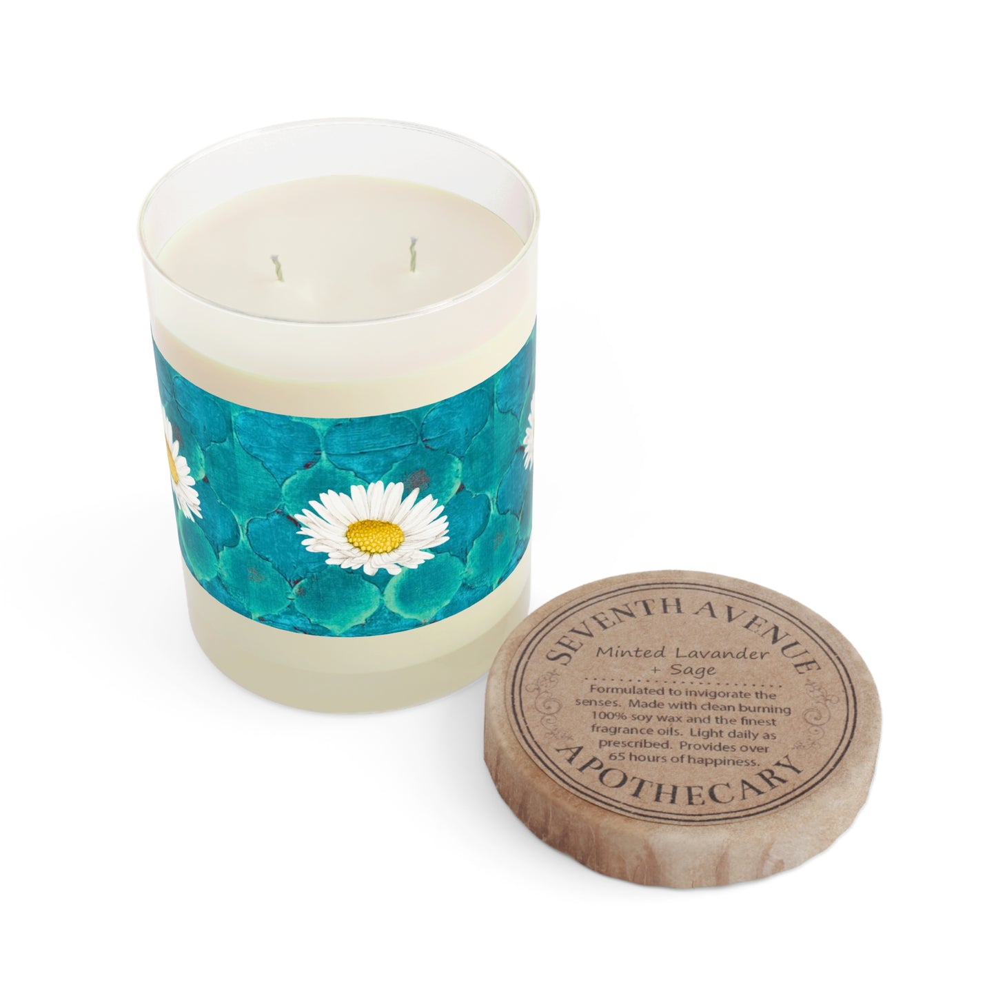 SageDaisy Living Logo Aromatherapy Essential Oils Exclusive Natural Soy Scented Candle - Full Glass, 11oz