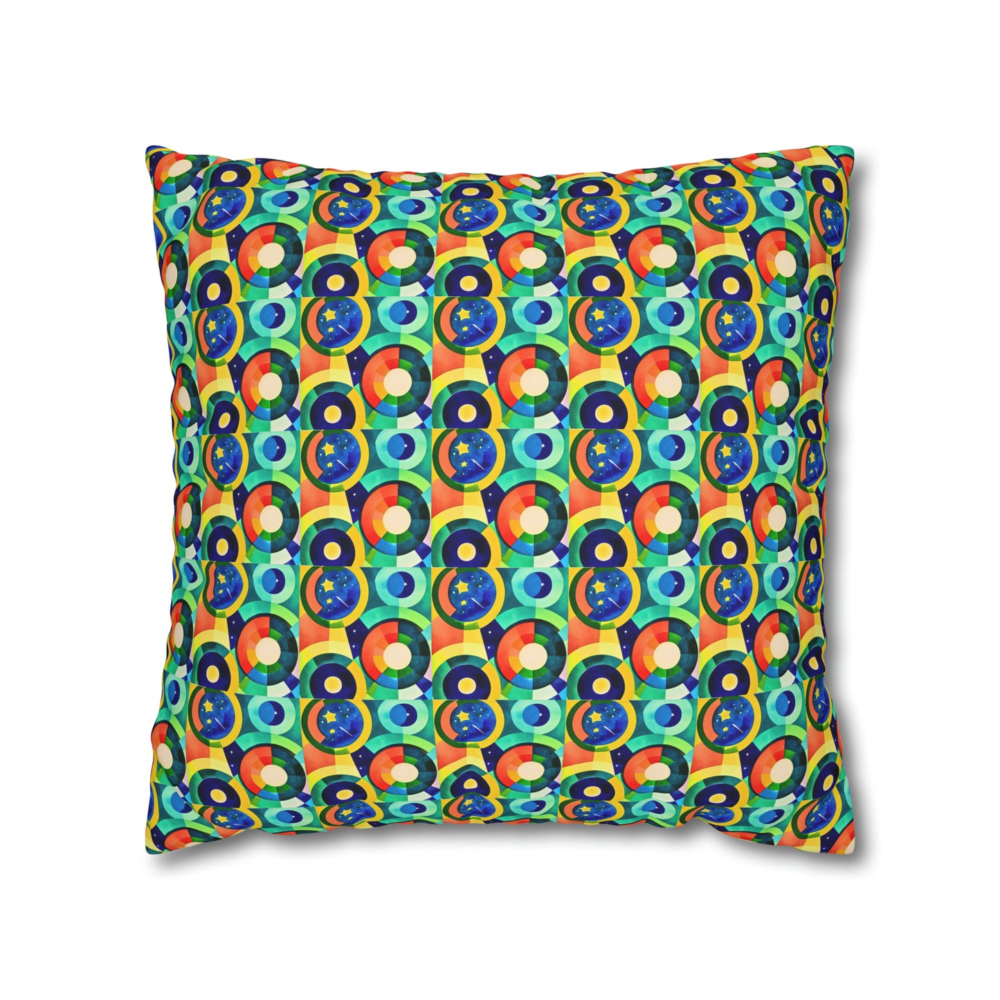 Satellite Galaxy Stars Midcentury Modern Children Nursery Playroom Decorative Spun Polyester Pillow Cover