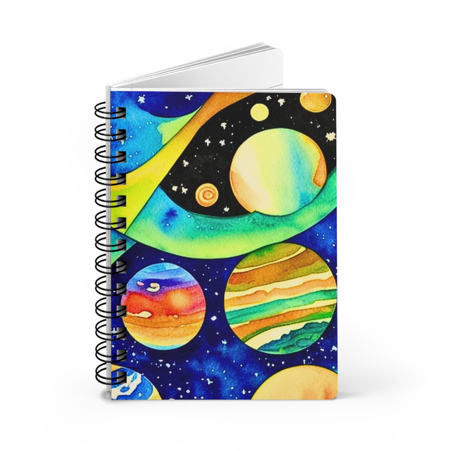 Galaxy Daydreaming Watercolor Painting Writing Sketch Inspiration Spiral Bound Journal