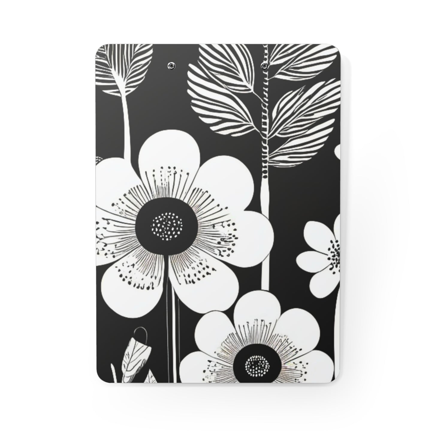 Black and White Poppies Mod Pop Art Organizer Clipboard