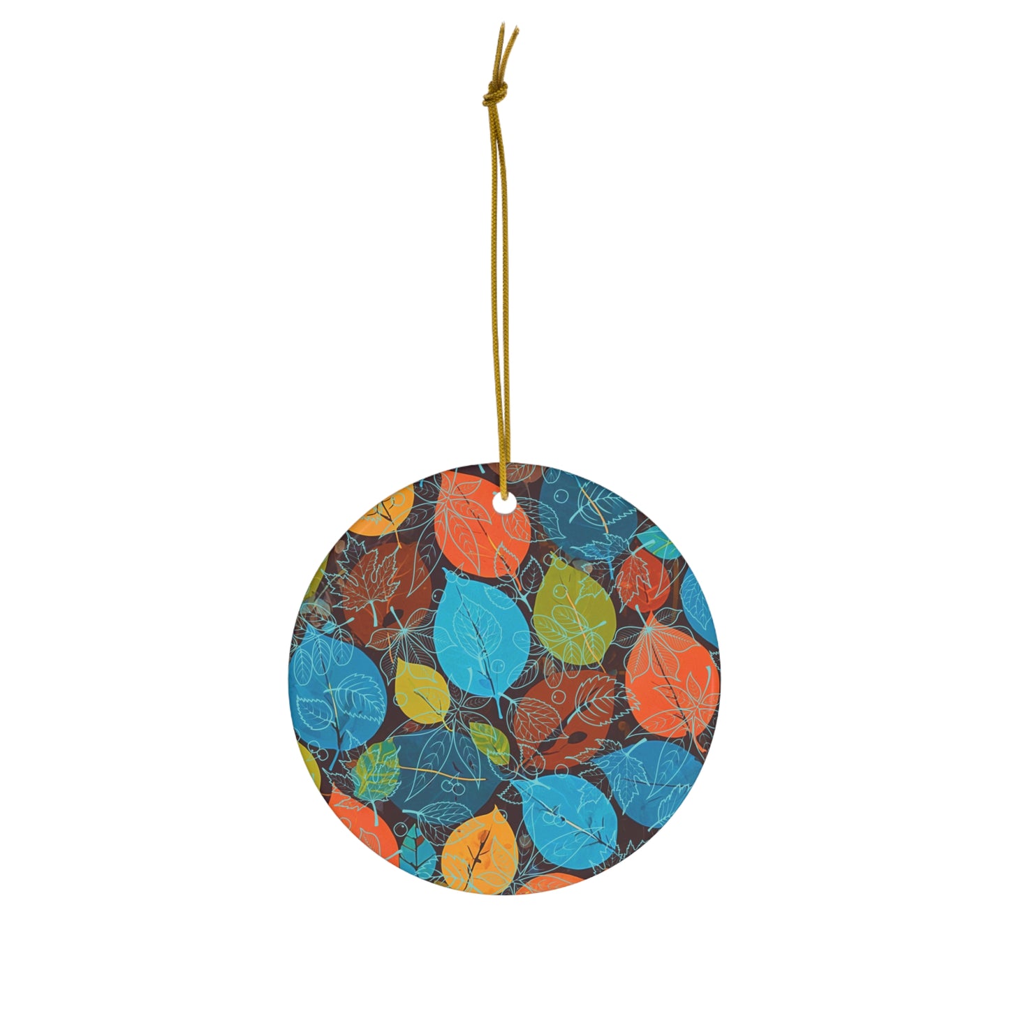 Scattered Leaves Ceramic Ornament