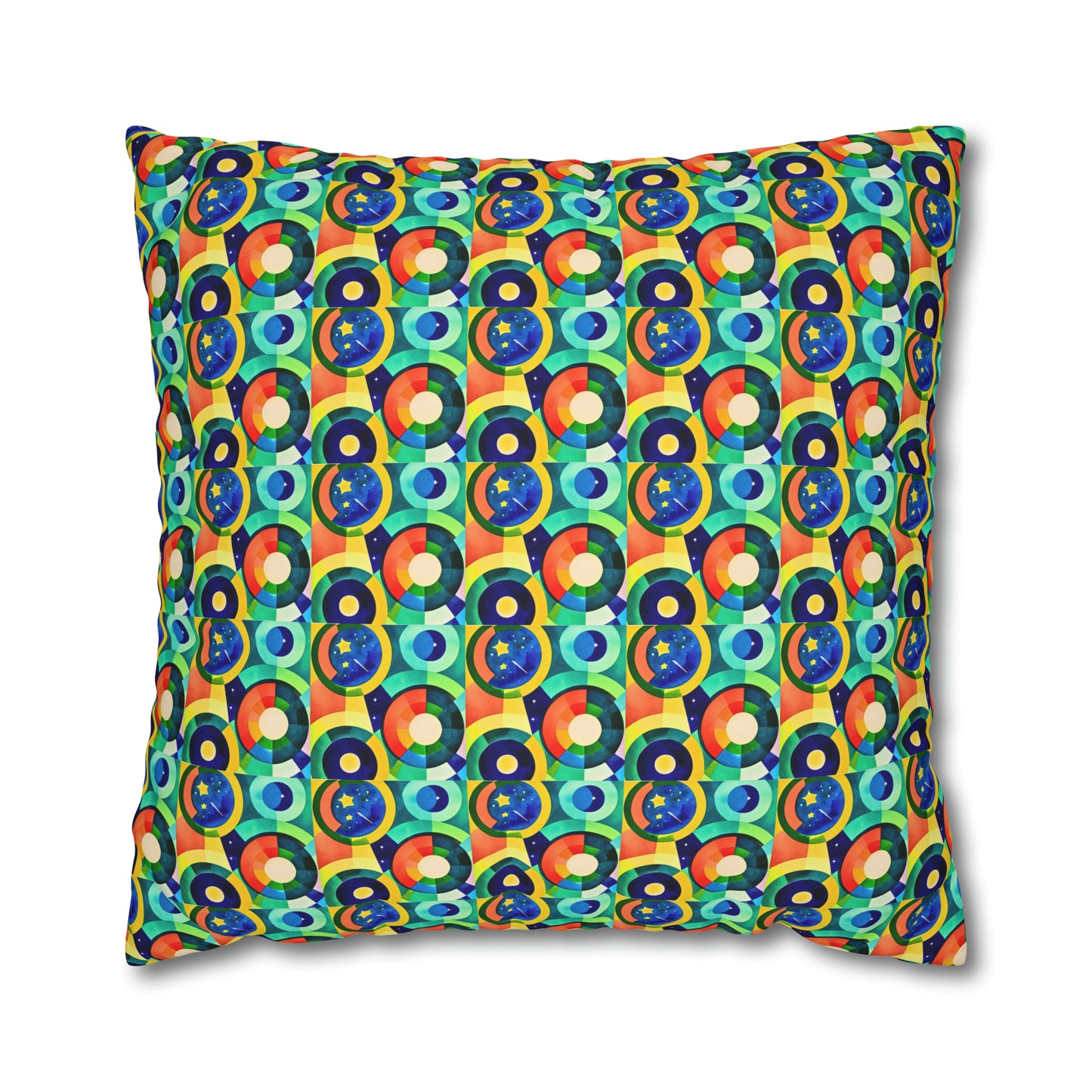 Satellite Galaxy Stars Midcentury Modern Children Nursery Playroom Decorative Spun Polyester Pillow Cover
