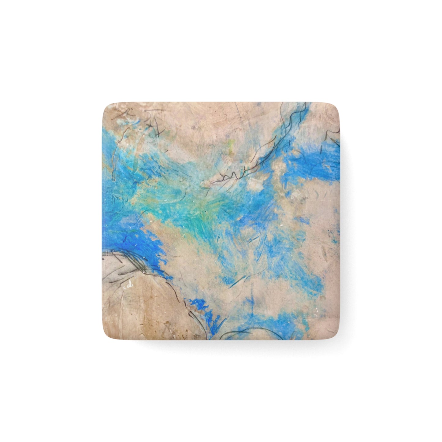 Fresco Clouds Italian Porcelain Magnet, Square