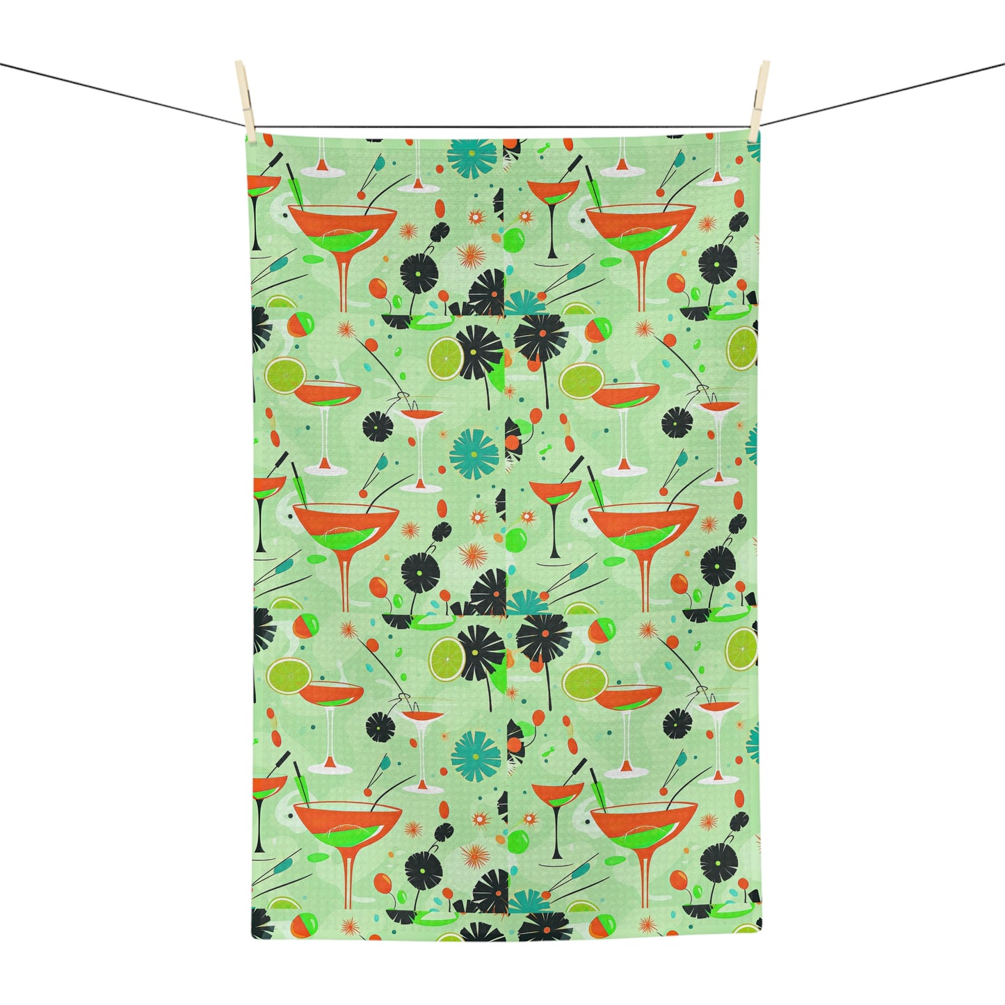Key Lime Refresher Midcentury Modern Cocktails Recipe Decorative Waffle Microfiber Tea Towel/Bar Towel