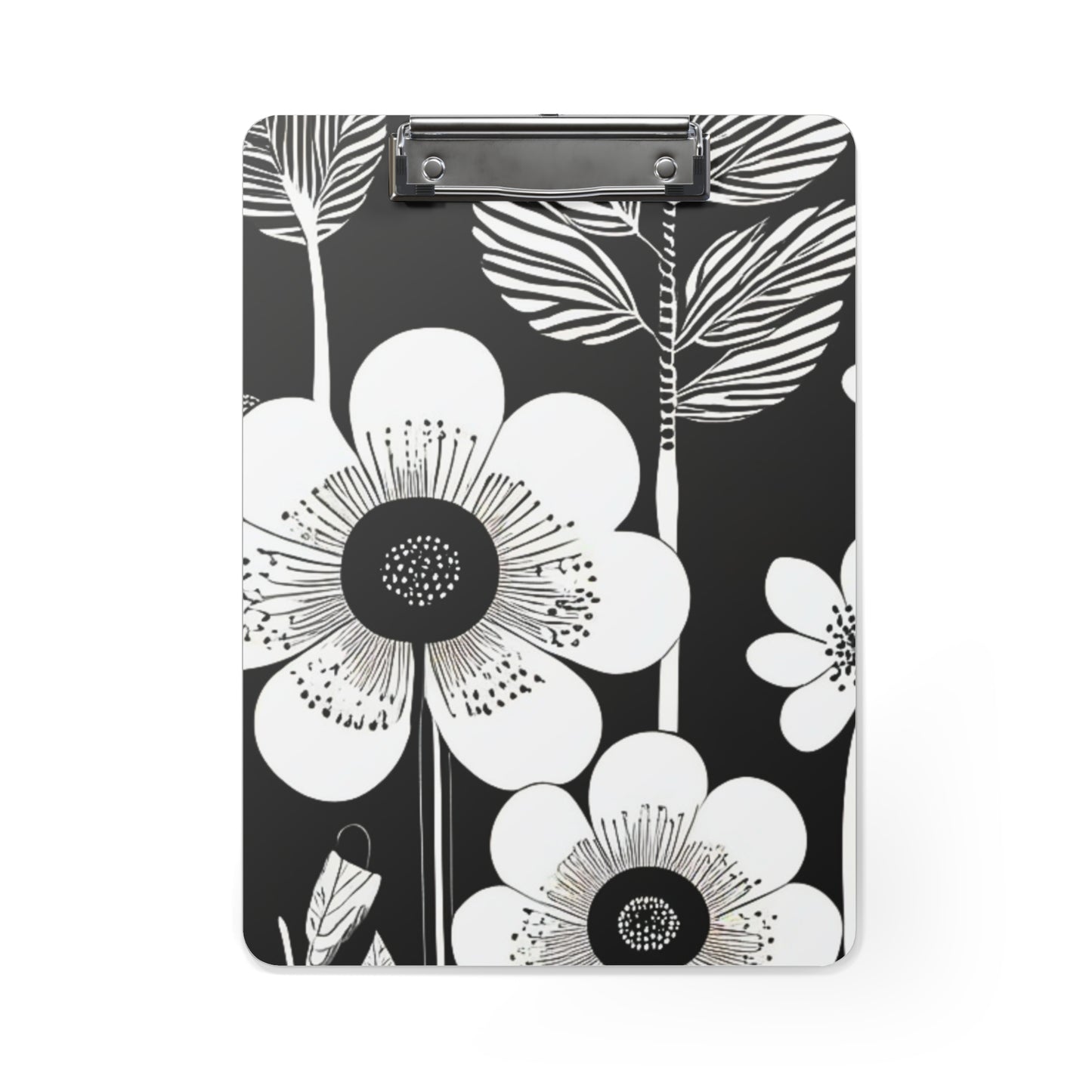 Black and White Poppies Mod Pop Art Organizer Clipboard