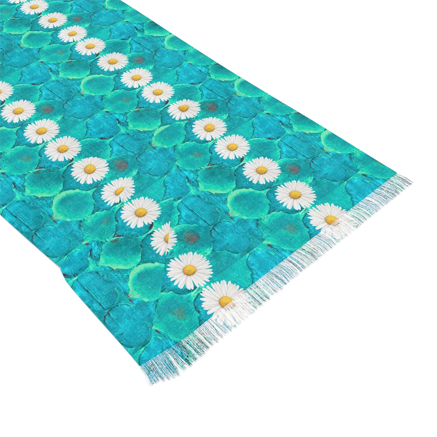 SageDaisy Fashion Turquoise Light Scarf with Fringe