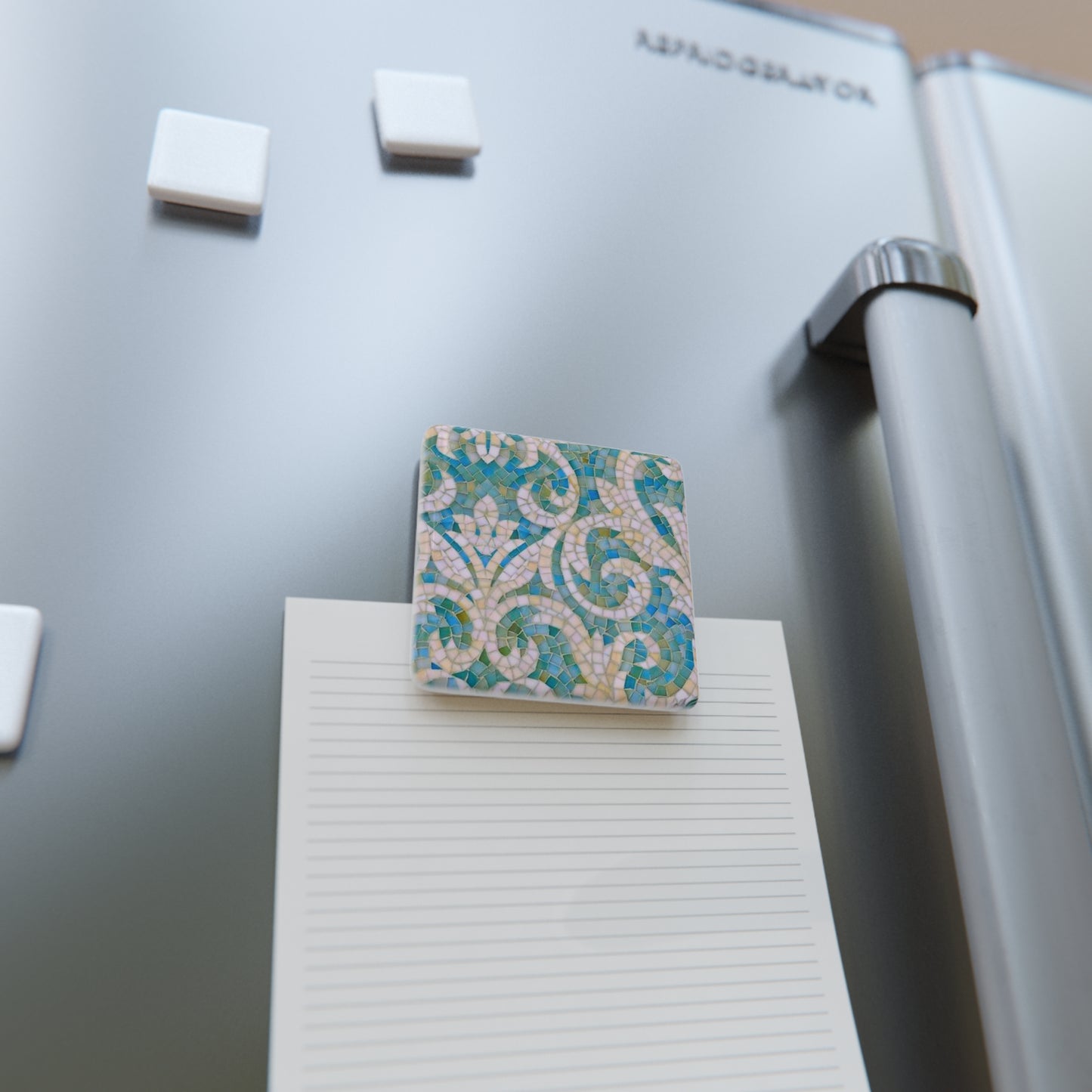 Aqua Mosaic Tile Porcelain Magnet, Square