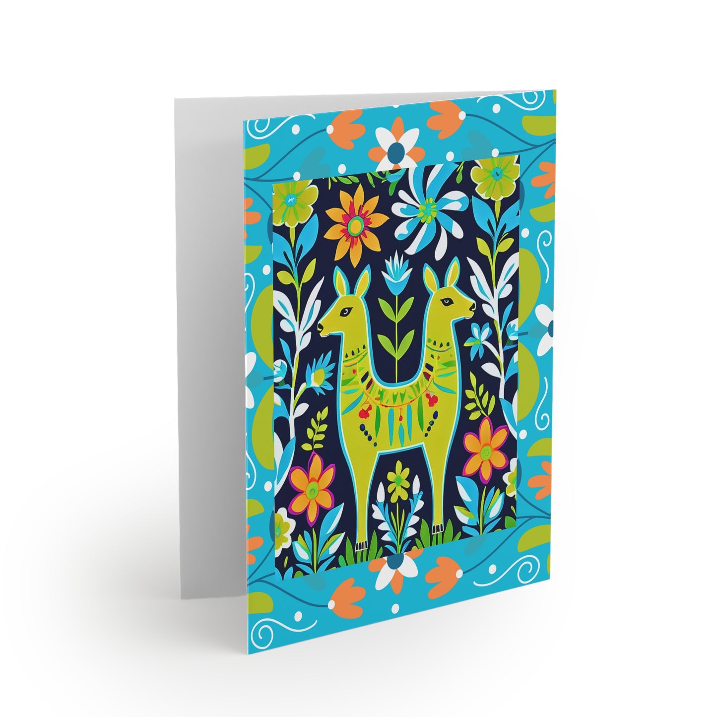 Otomi Llamas in the Flower Garden Note Cards (8 pcs)